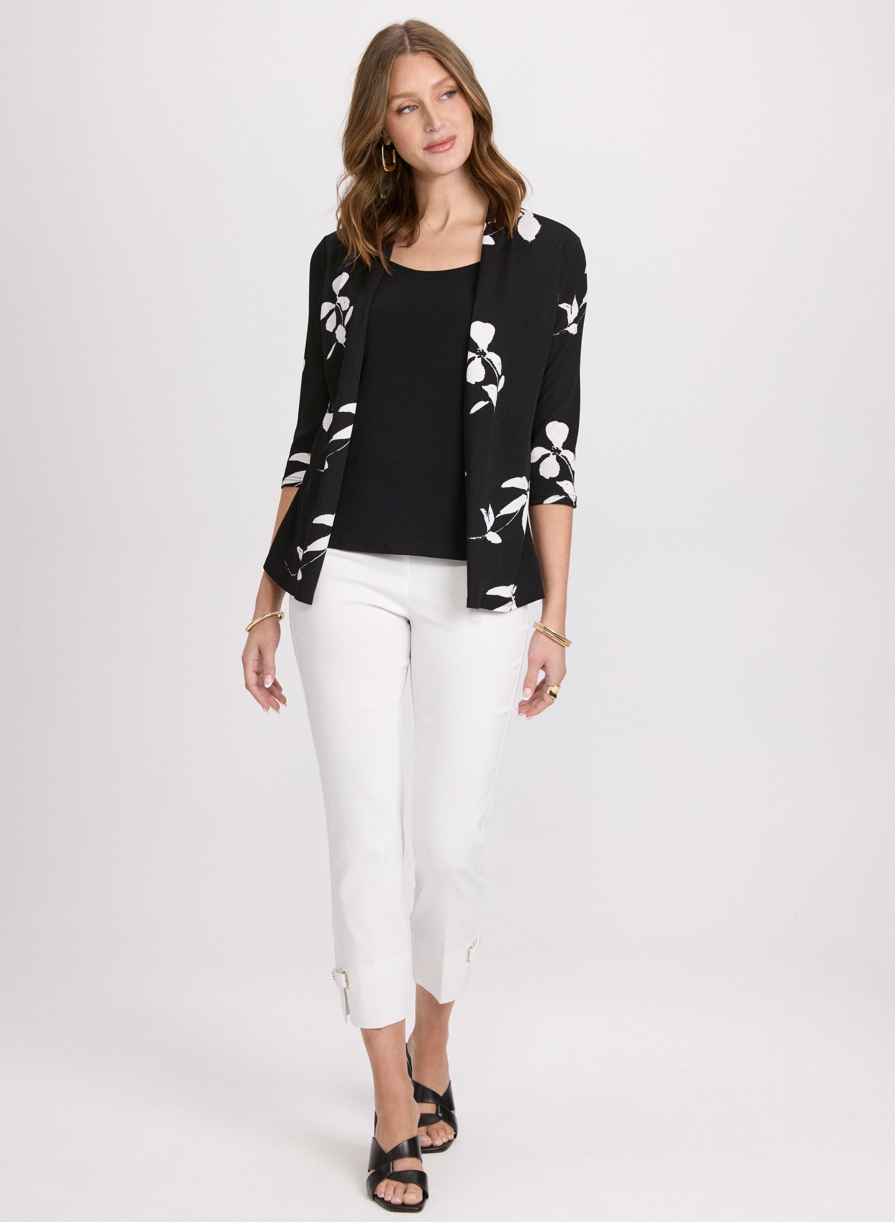 Floral Print Illusion Top for Women - Elegant Blouse for Spring & Summer, Perfect for Parties, Dates & Office Wear