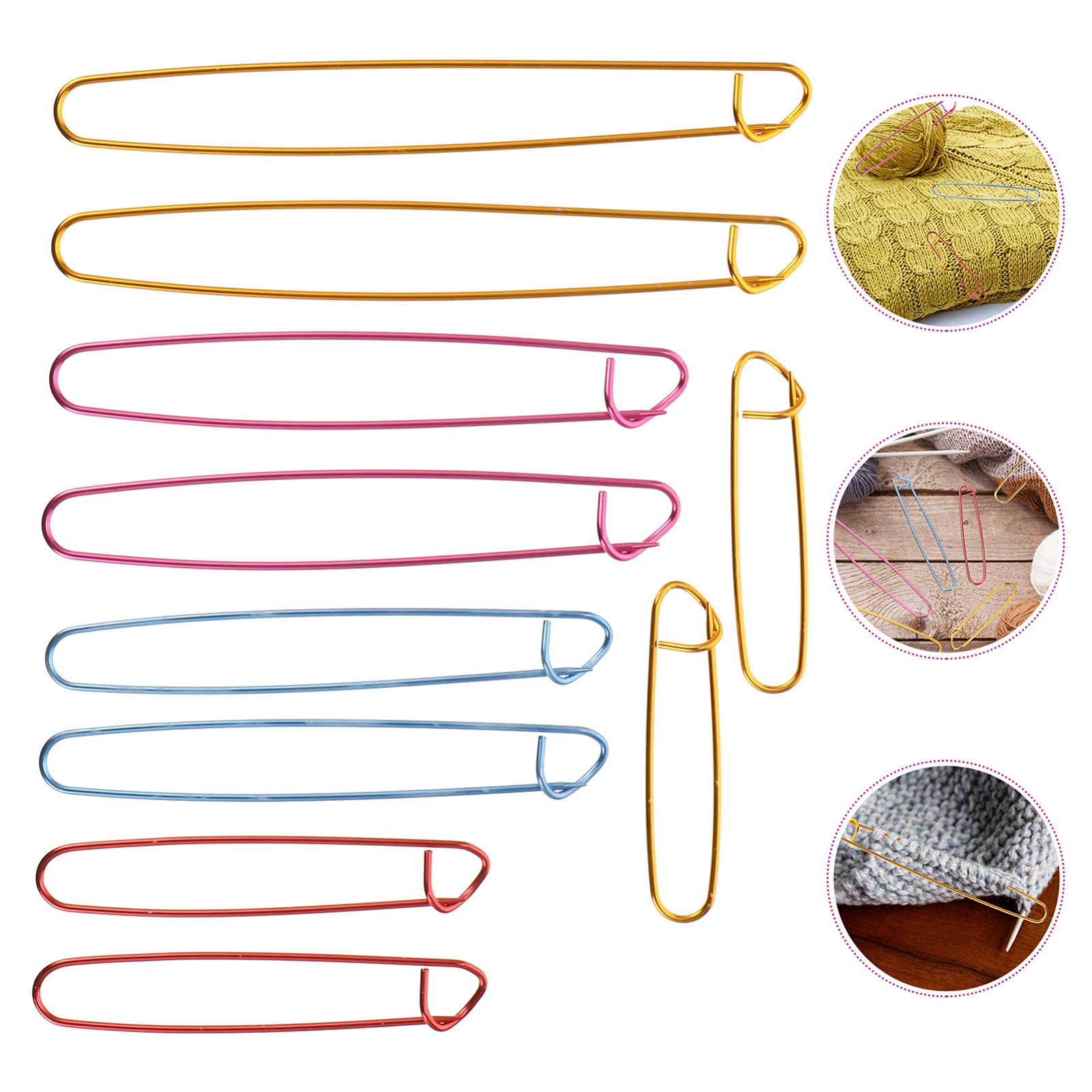 EXCEART 10-Piece Large Aluminum Crochet Hook Holder Set - Big Buckle Cross Yarn Organizer for Knitting & Weaving - Durable Bent Wall Tapestry Tools for DIY Craft Projects - Perfect for Home Decor & Handmade Gift Making