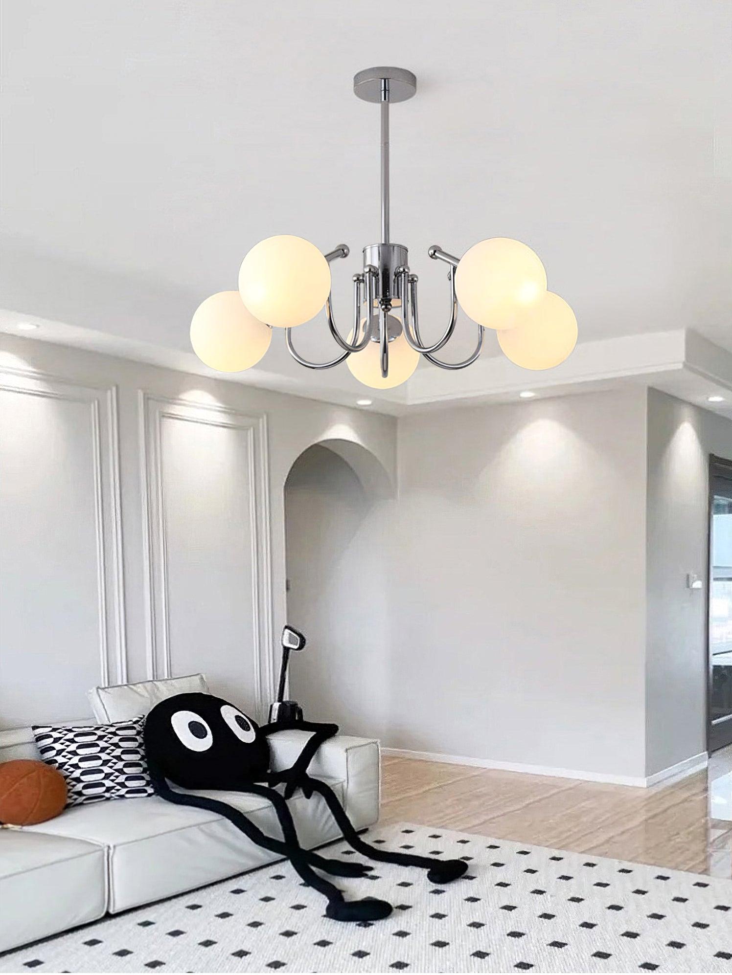 Elegant Bianca Crystal Chandelier - Modern Ceiling Light Fixture for Dining Room, Bedroom & Living Room Decor | Energy Efficient LED Lighting | Easy Installation