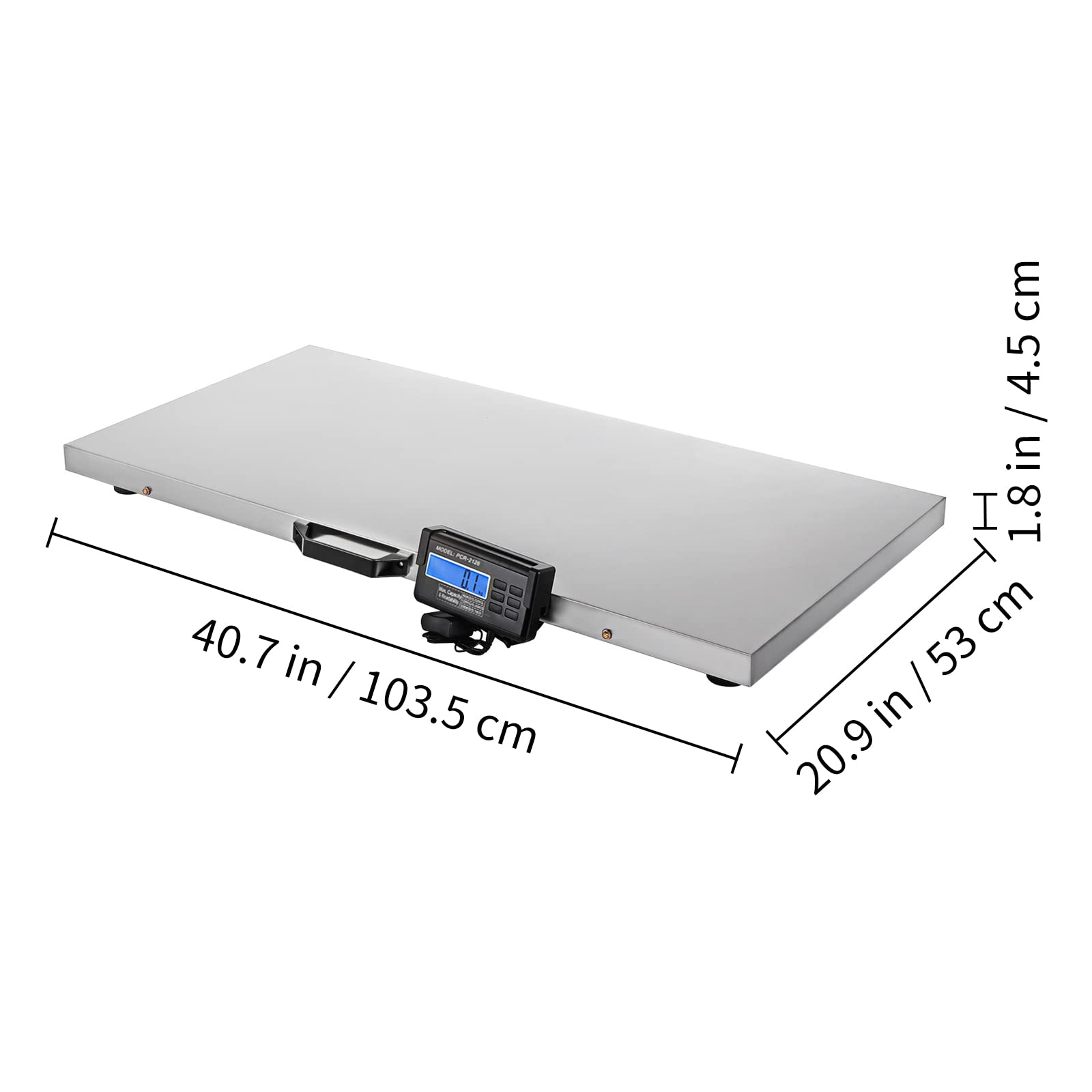VEVOR 880Lbs x 0.2Lbs Heavy Duty Stainless Steel Livestock Scale for Large Animals - Veterinary Scale for Cattle, Horses, Pigs, Goats & Dogs | Perfect for Farm, Ranch, Veterinary Clinic & Livestock Weighing