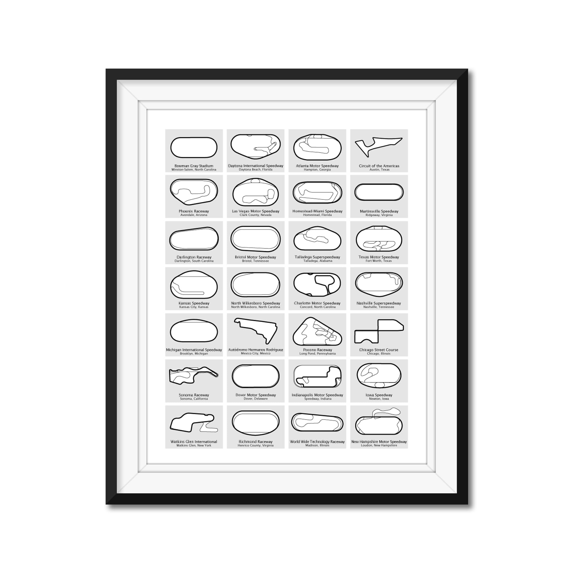 2025 NASCAR Cup Series Stock Car Race Track Poster - Premium Handmade Wall Art Print for Racing Fans - Perfect for Home, Office, or Garage Decor (Unframed)