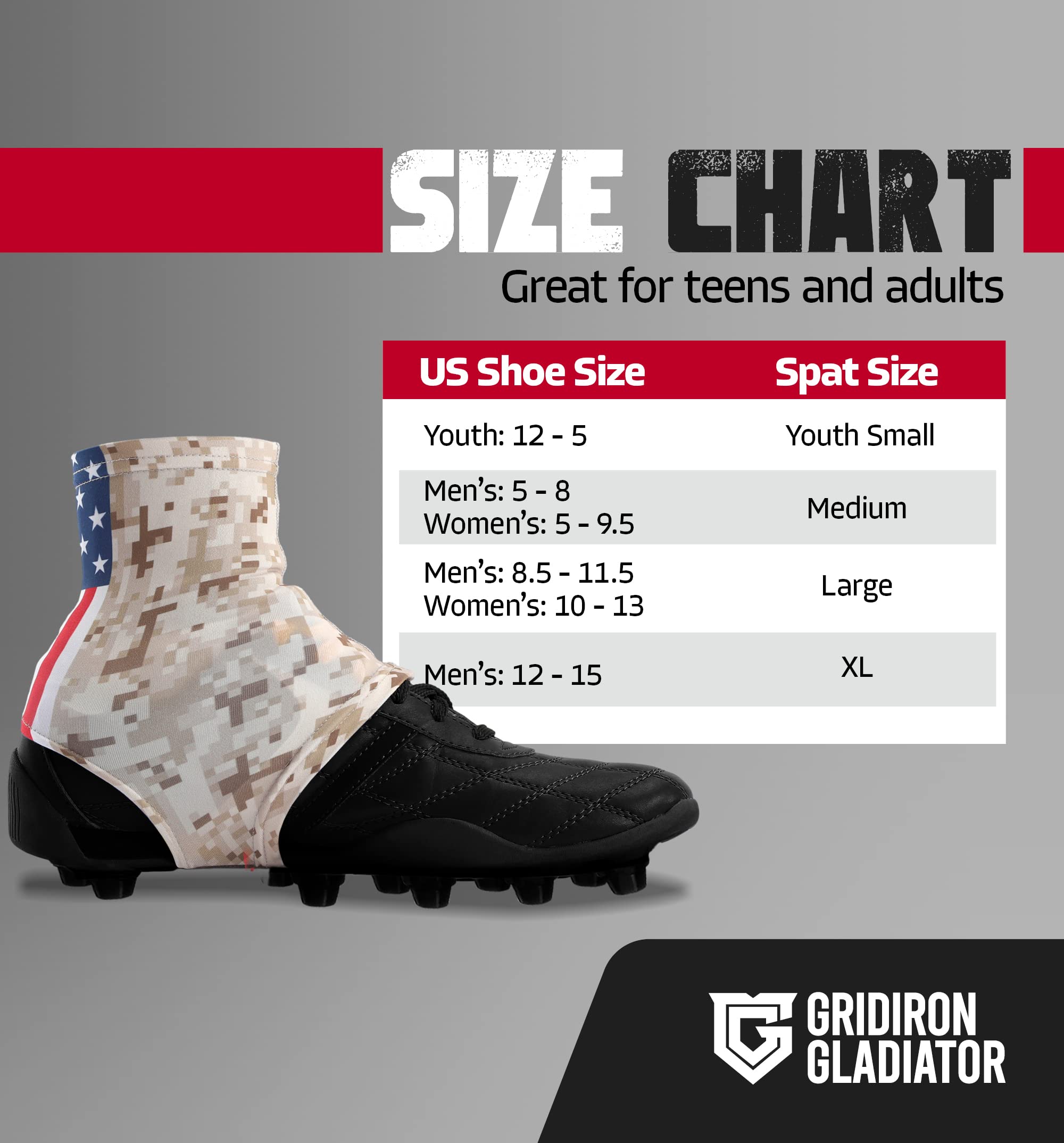 Football Cleat Covers & Spats - Non-Slip Soccer Cleat Socks for Baseball, Softball & Football Players - Perfect for Wet Fields & Turf Games