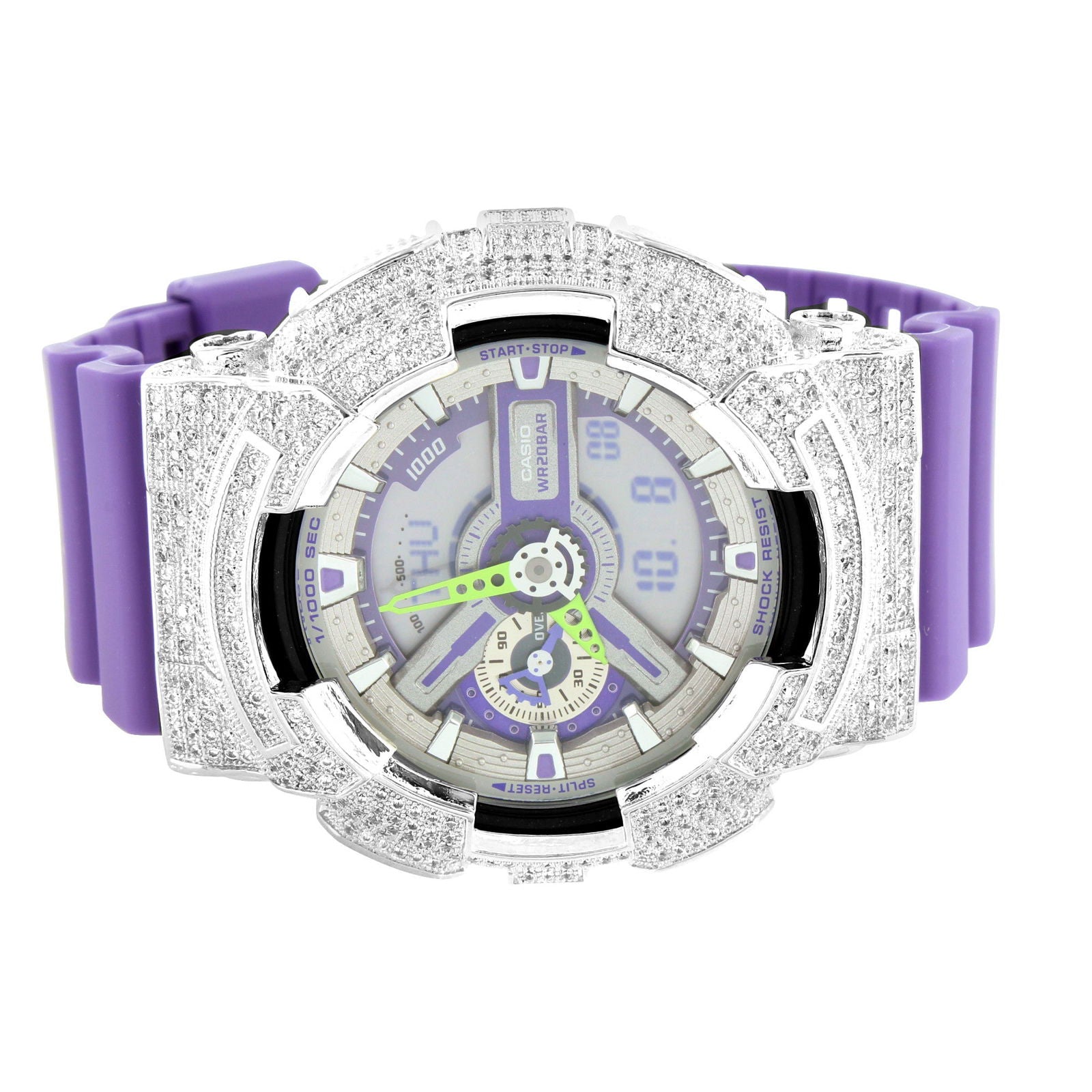 G Shock GA110DN-6A Purple Digital Watch with Custom Bezel - Stylish Sports & Outdoor Activity Timepiece for Men and Women