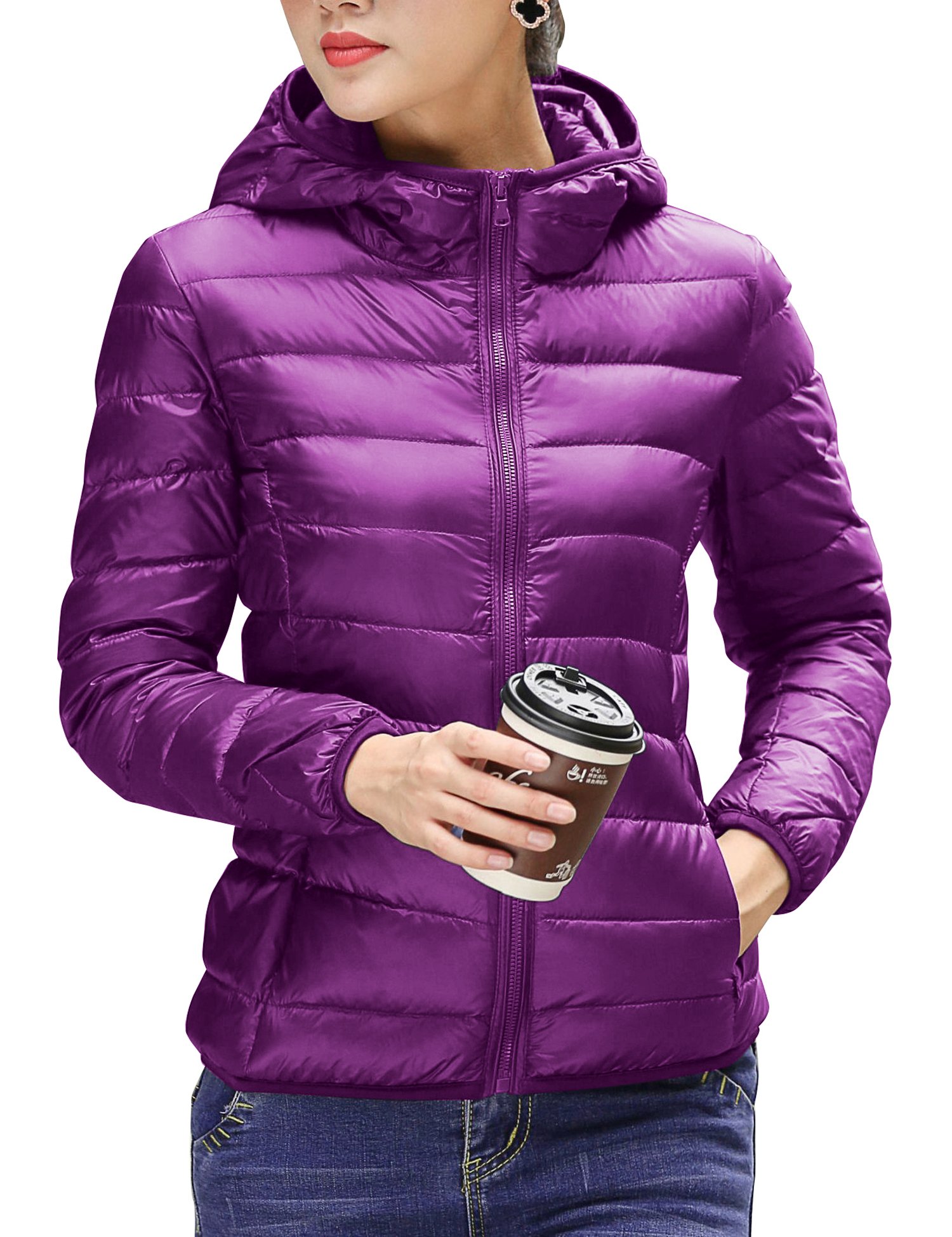Lightweight Women's Hooded Down Jacket - CHERRY CHICK Warm Winter Coat for Outdoor Activities, Travel & Casual Wear