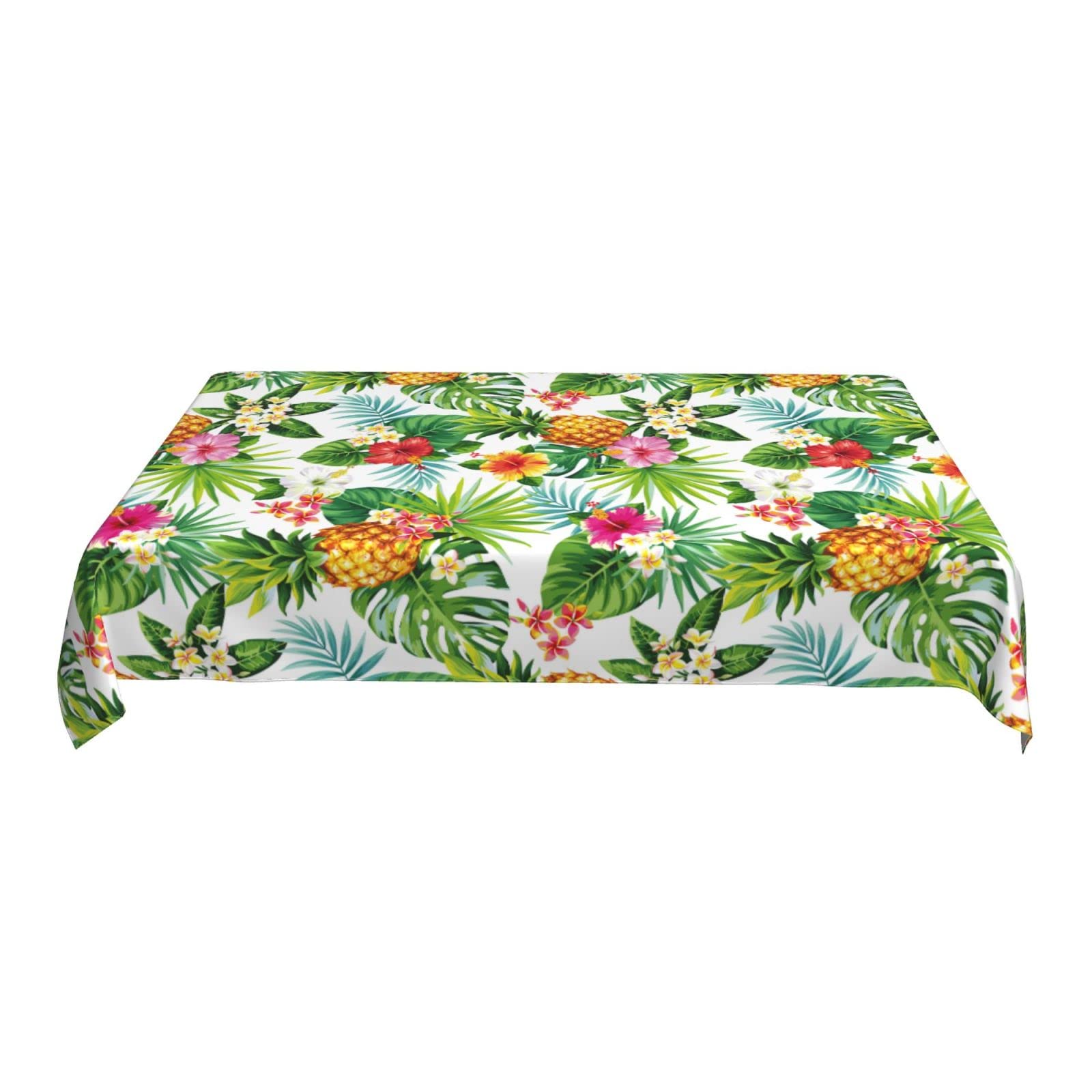Tropical Hawaii Tablecloth - 60x90 Inch Washable Rectangle Table Cover for Kitchen & Dining Room Decor | Perfect for Luau Parties, Beach Themed Events & Summer Entertaining