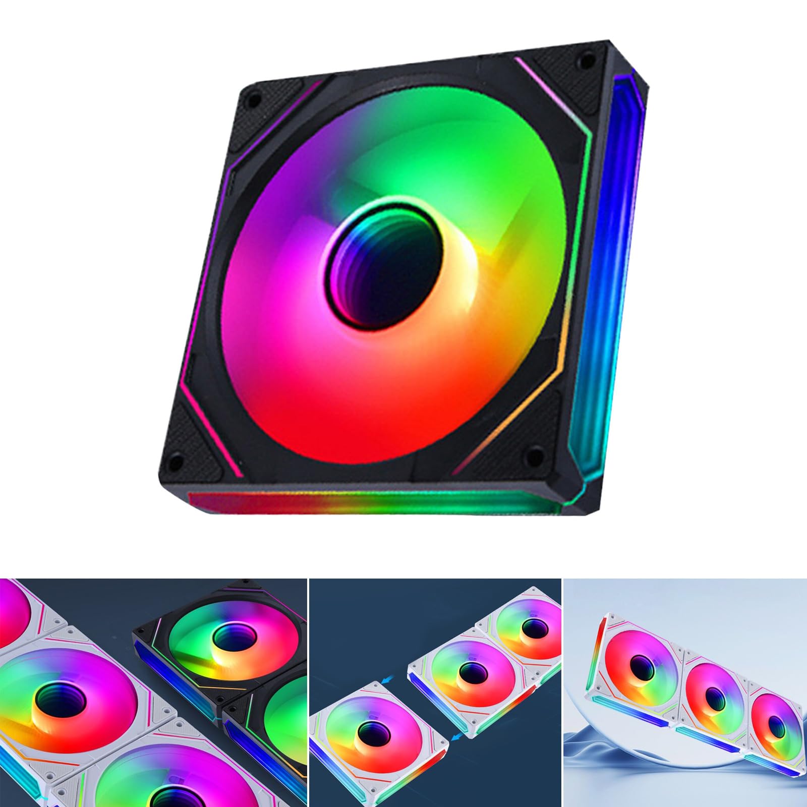 120mm ARGB PC Cooling Fan - 5V 3Pin Addressable RGB Case Fan with LED Lights for Desktop Computer, Gaming PC & Workstation - Perfect for Case Cooling, RGB Lighting & System Airflow Enhancement