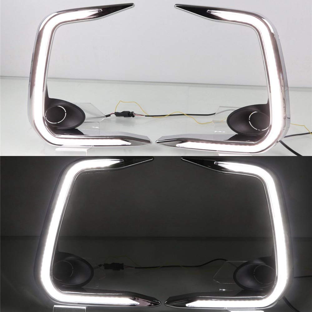 2019-2020 Toyota Corolla Sedan EU Version LED Daytime Running Lights with White DRL & Amber Turn Signals - High Visibility Safety Lights for Day & Night Driving