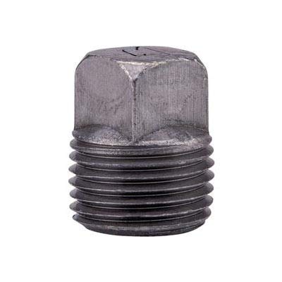 **3-Inch Black Malleable Iron Solid Square Head Plug (Pack of 2) – Heavy-Duty Pipe Fitting for Plumbing, Gas Lines & Industrial Use**