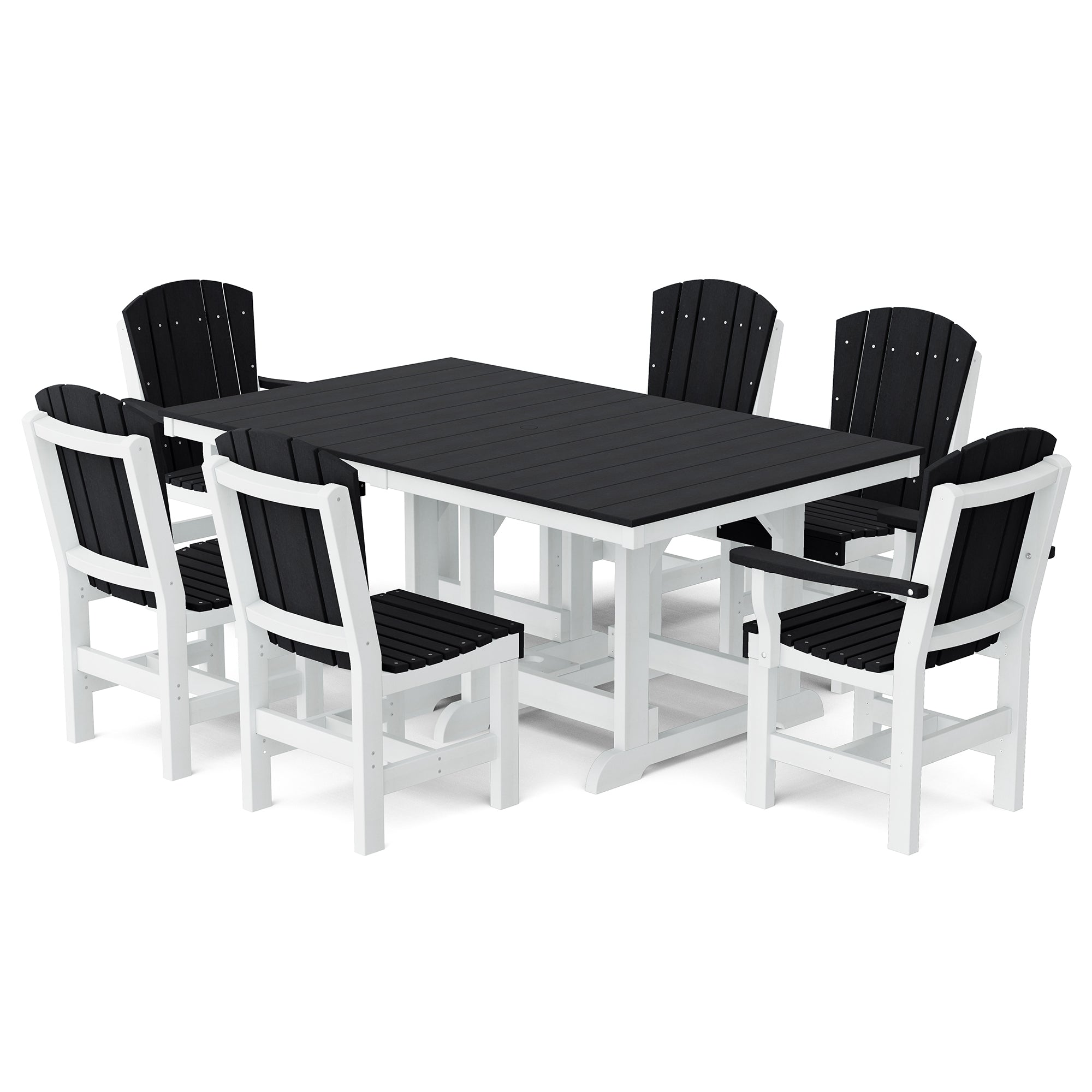 Heritage 7-Piece 44x72 Inch Dining Table Set with Chairs - Perfect for Family Gatherings, Dinner Parties & Outdoor Entertaining