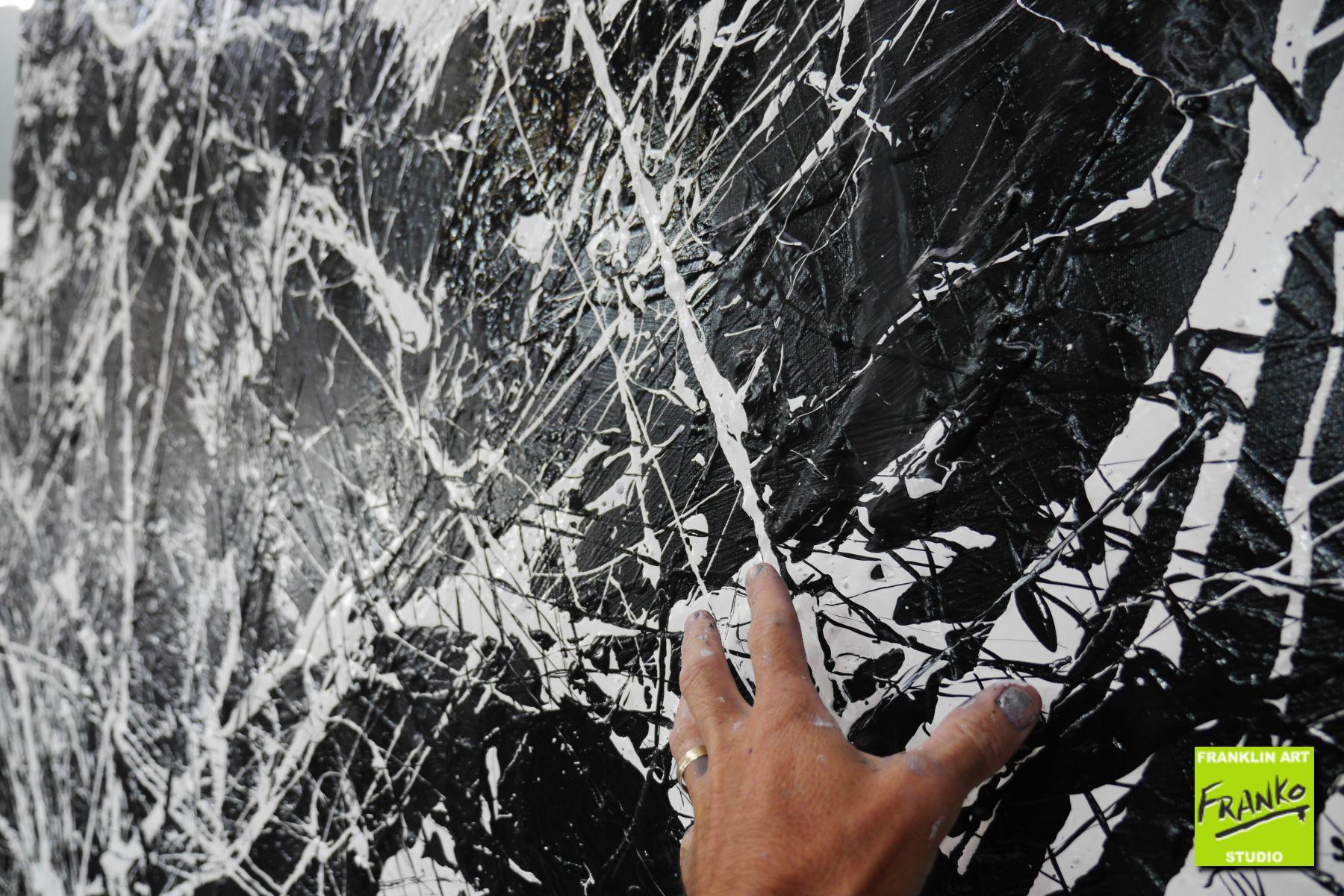 Scatter Brain 150cm x 250cm Black White Textured Abstract Canvas Art - Modern Wall Decor for Living Room, Bedroom & Office