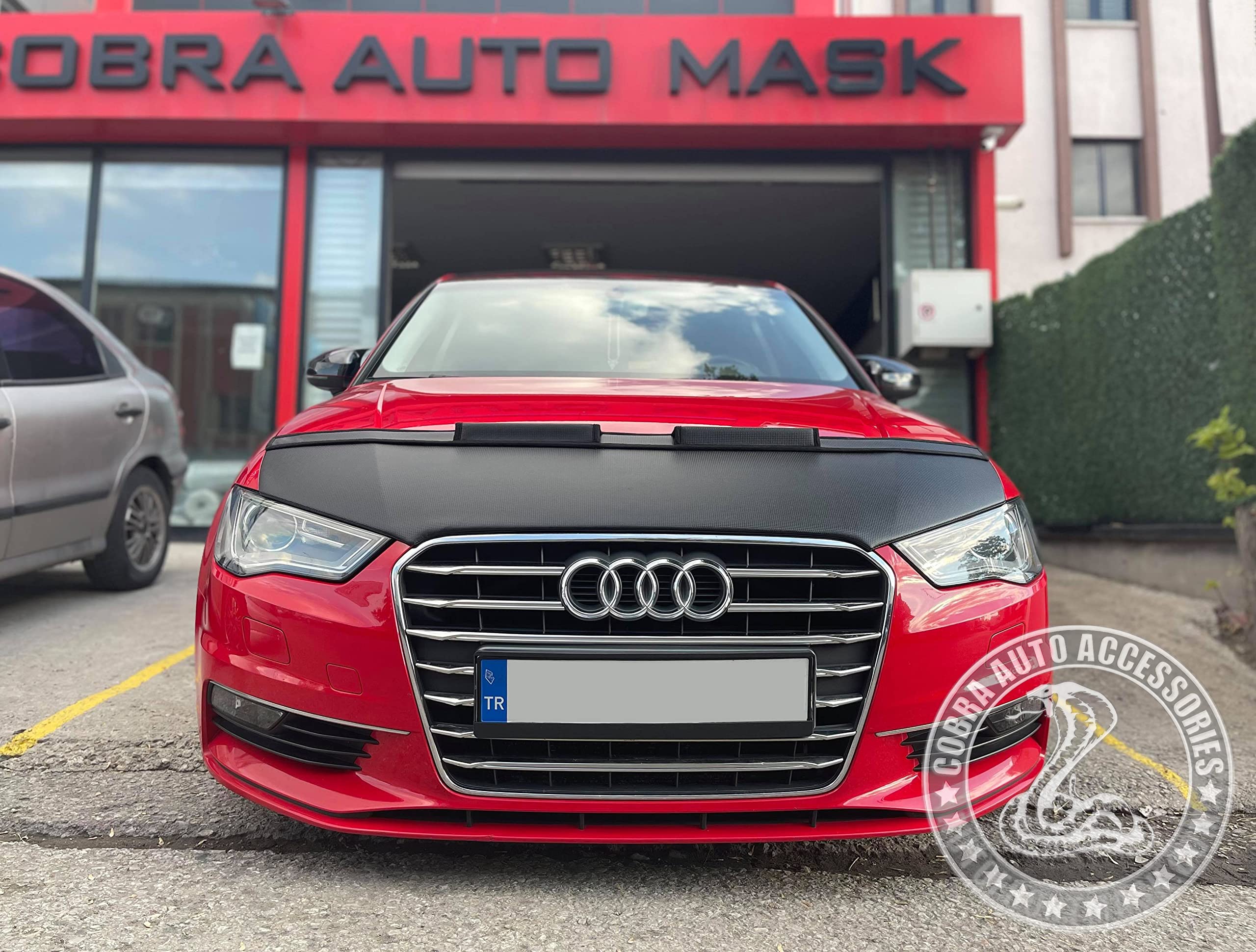 Audi A3 Car Hood Bra Cover (2014-2020) - Front End Protection Mask for Dust & Road Debris | Perfect for Road Trips & Daily Commuting