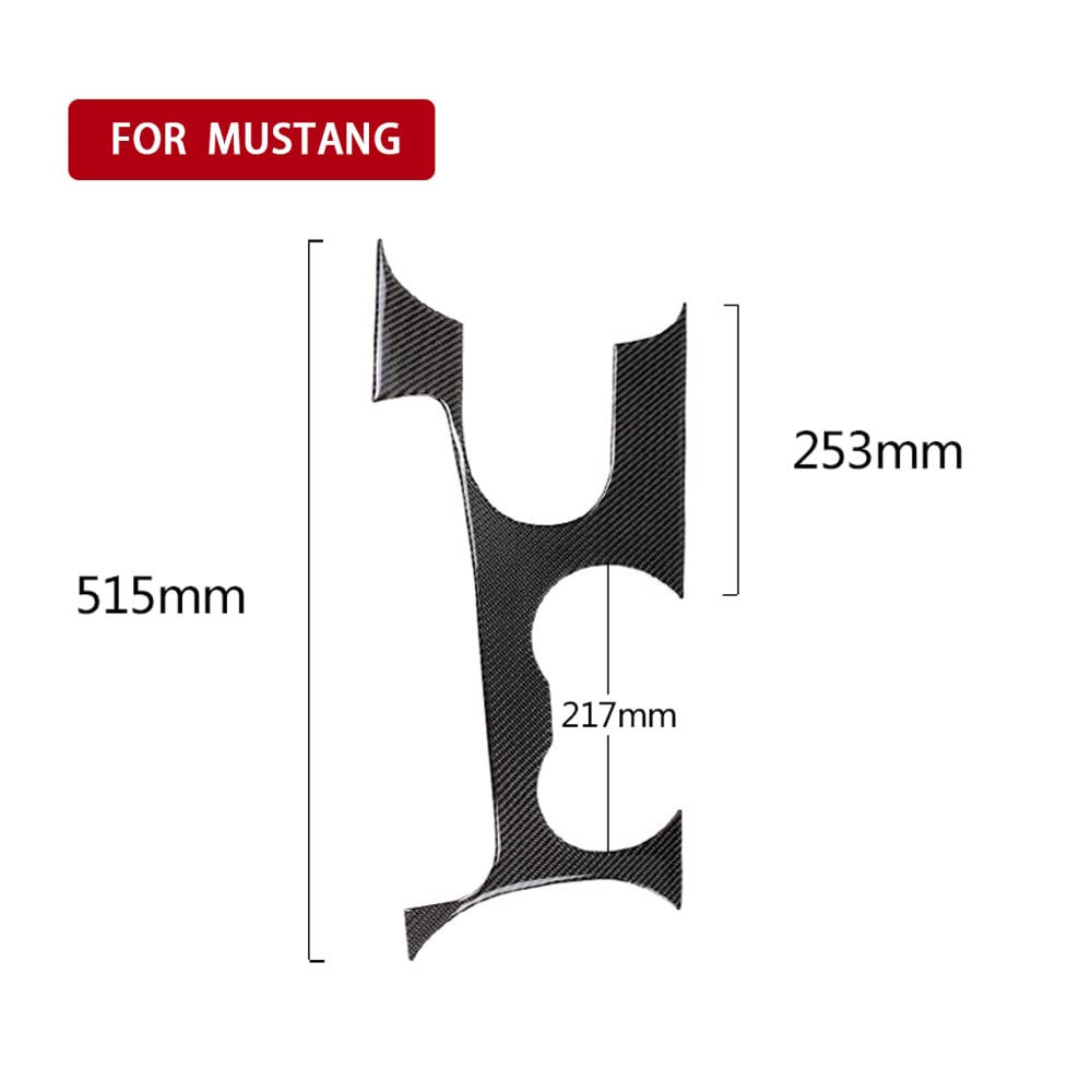 iTrims Real Carbon Fiber Center Console Gear Shift Panel Cover Sticker for Ford Mustang 2015-2022 | Premium Car Interior Accessories | Upgrade Your Mustang's Cabin Style (1PC)
