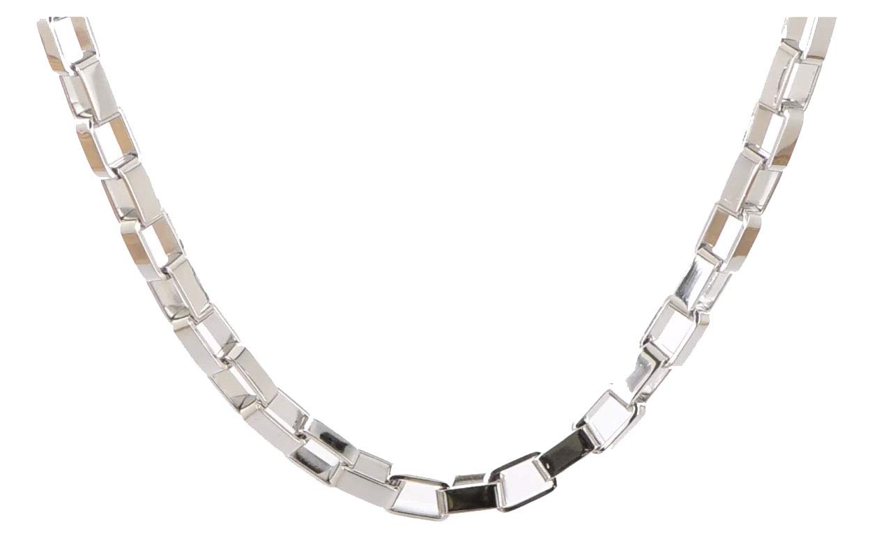 Premium Stainless Steel 4.8mm Square Link Chain Necklace for Men & Women - 22 Inch Unisex Jewelry - Perfect for Everyday Wear, Gifts & Special Occasions