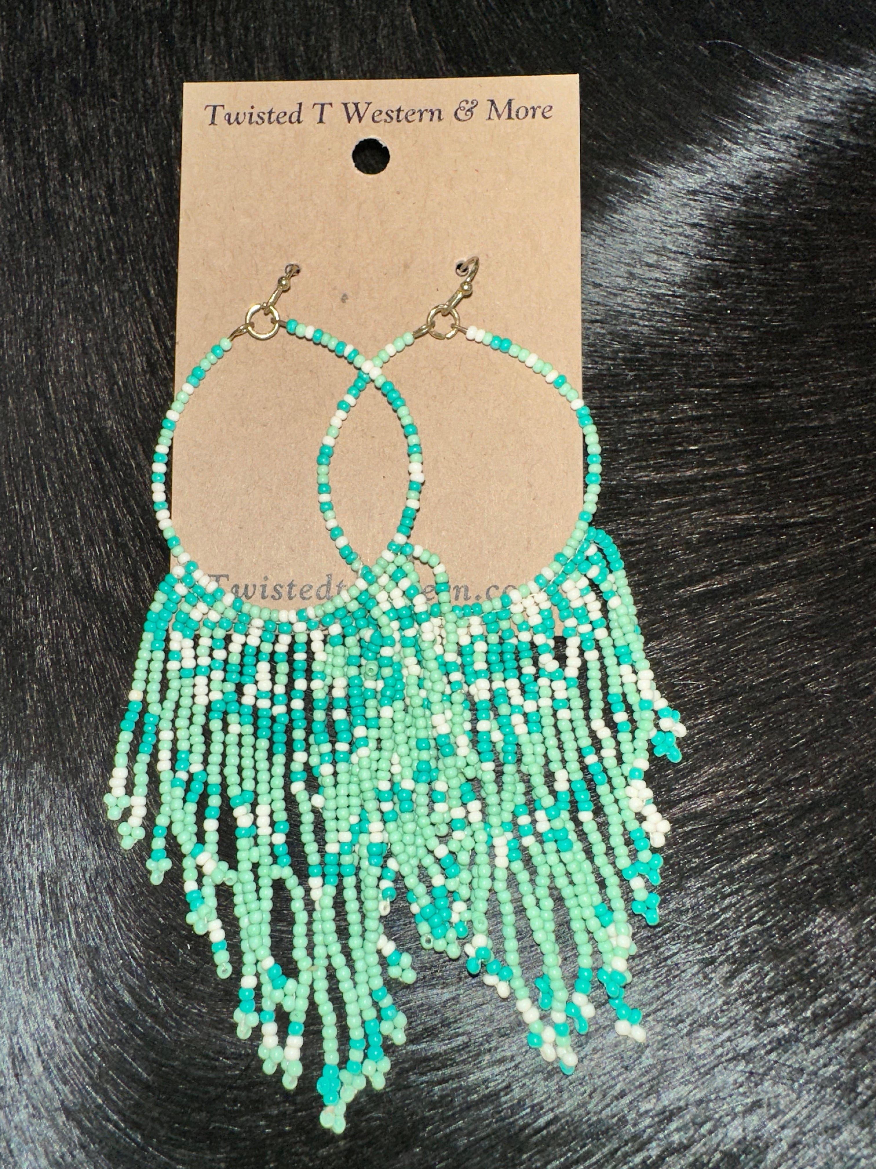 Elegant Mint Teardrop Fringe Seed Bead Earrings for Women | Bohemian Dangle Jewelry | Perfect for Weddings, Parties & Everyday Wear