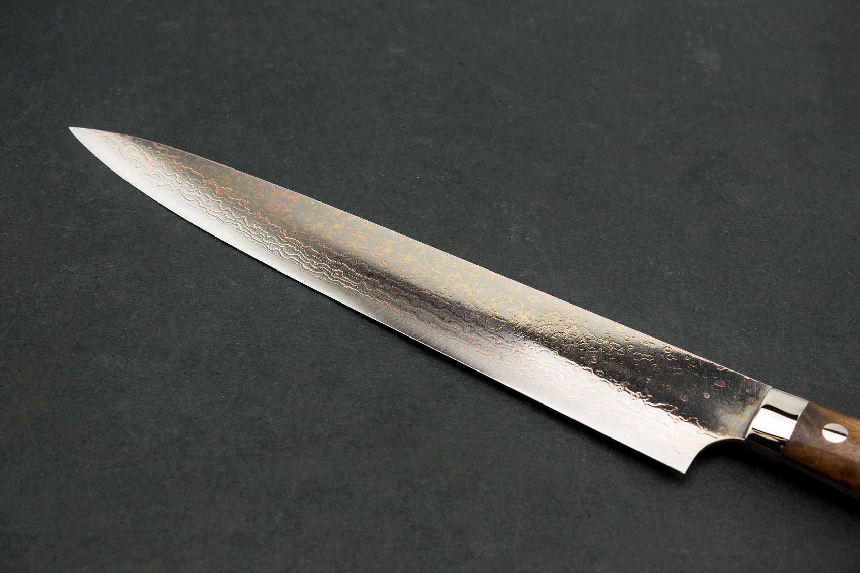 Premium Takeshi Saji VG10W Rainbow Damascus Steel Sujihiki Knife 270mm - Japanese Chef Knife for Slicing Meat, Sushi & Vegetables - Perfect for Professional Chefs & Home Cooking