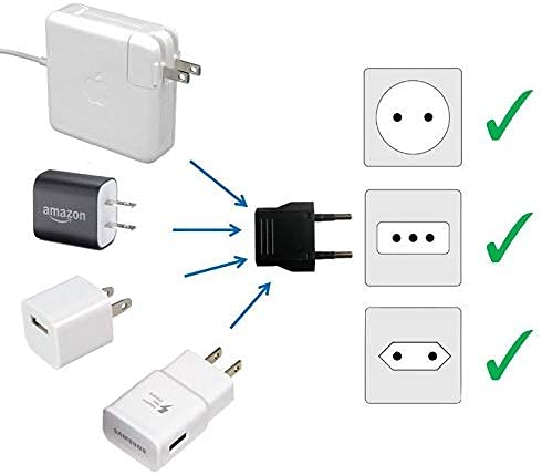 US to Serbia Travel Power Adapter - 6 Pack Black Universal Plug Converter for Serbian Outlets | Compatible with iPhone, Samsung, iPad, Kindle & More | Perfect for Business Trips, Vacations & Study Abroad