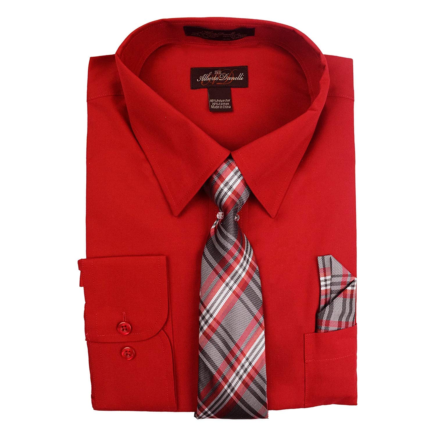 Alberto Danelli Men's Dress Shirt & Tie Set - Formal Long Sleeve Button Down Shirt for Big & Tall Sizes Up to 5XL - Perfect for Business Meetings, Weddings & Office Wear