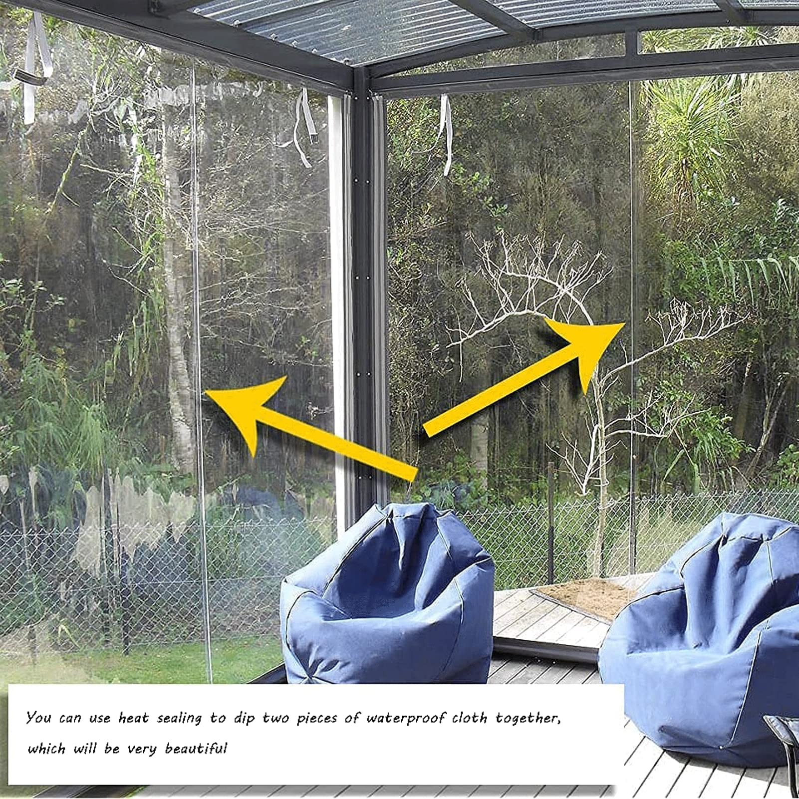 Heavy Duty Clear Waterproof Transparent Tarp with Grommets - Durable Tarpaulin Cover for Garden, Canopy, Balcony, Tent, Boat, Camping & Outdoor Protection