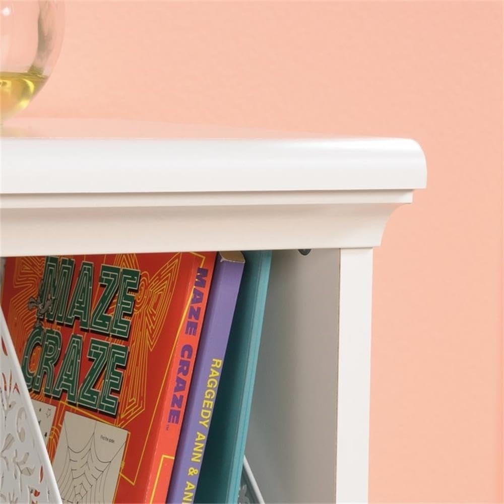 Pemberly Row Traditional Engineered Wood Bookcase & Footboard in White - Perfect for Home Office, Living Room & Bedroom Storage Solutions