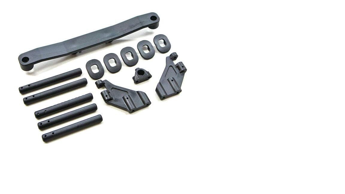 Mugen Seiki Front & Rear Body Mount Set - High-Performance RC Car Upgrade Parts for Racing & Off-Road Driving