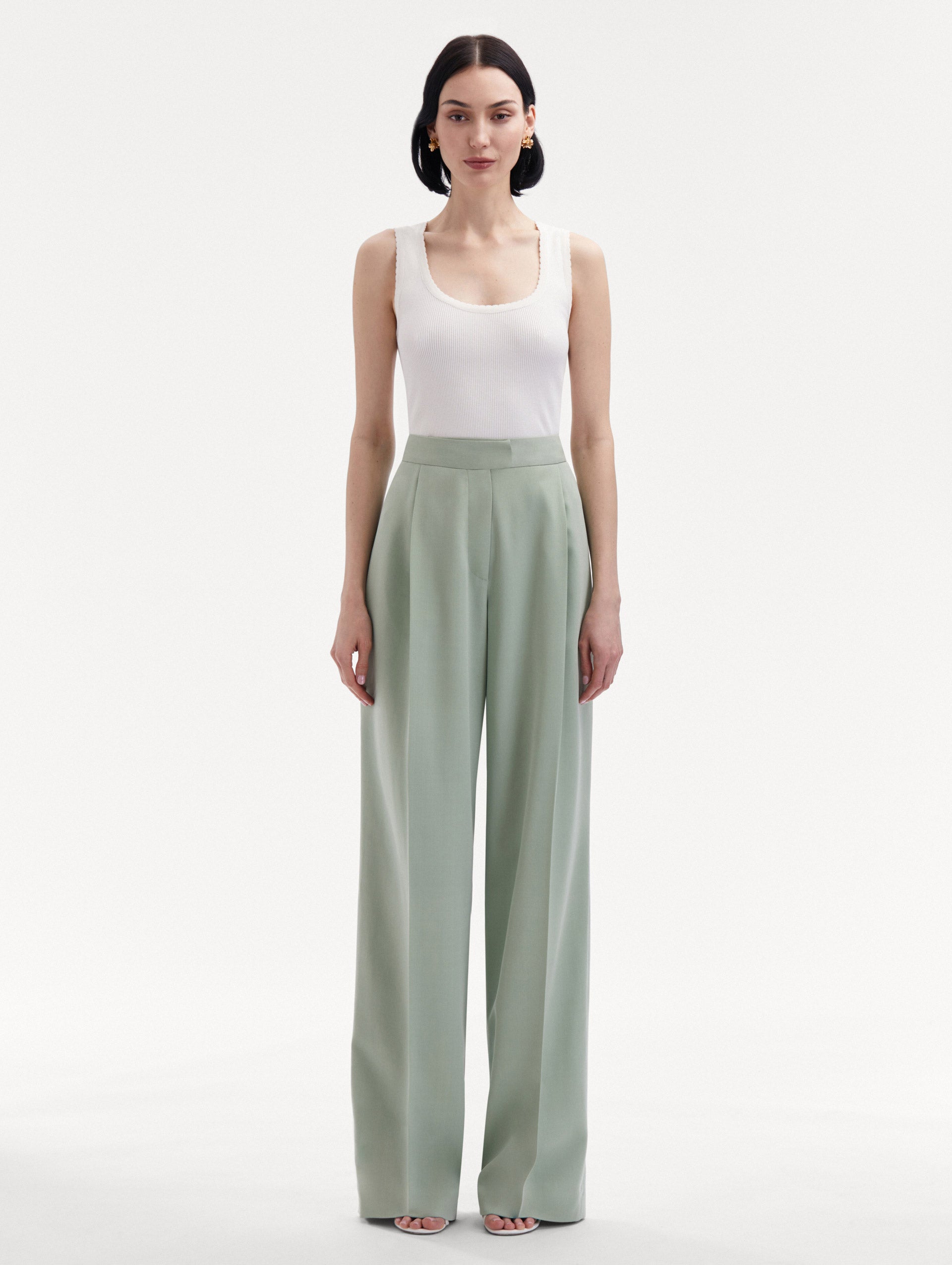 Luxury Wide Leg Silk Georgette Pants for Women - Elegant High Waist Palazzo Trousers - Perfect for Office Wear, Evening Parties & Special Occasions