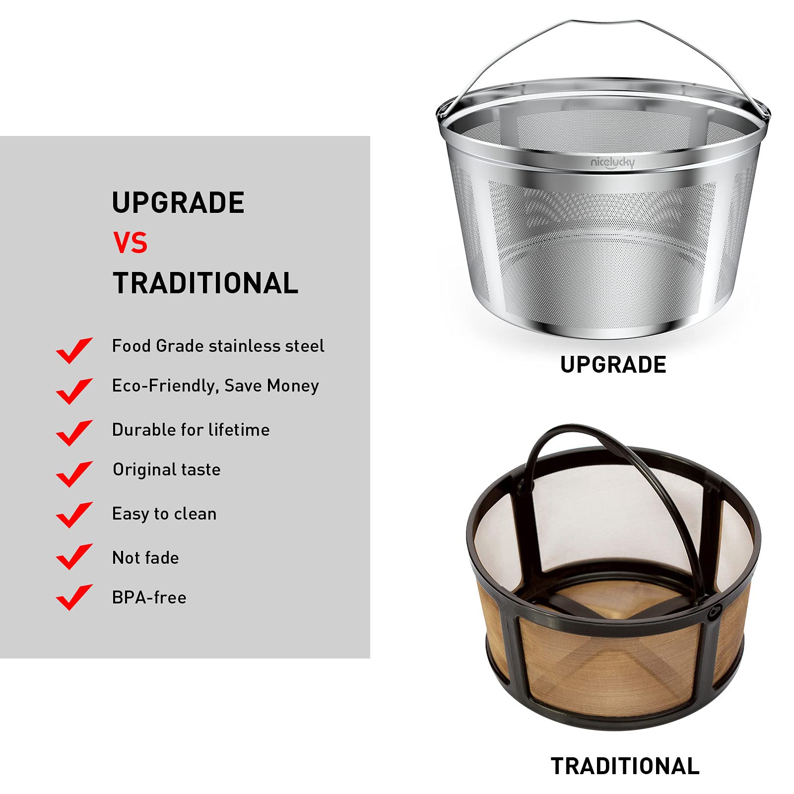 Reusable K-Duo Coffee Filter for Keurig K-Duo Essentials & K-Duo Brewers - Food Grade Stainless Steel (Silver, No Spoon) - Perfect for Home, Office & Travel Use