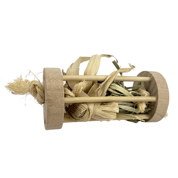 Natural Moss Hollow & Tweeters Grass Wicker Barrel Chew Toy for Small Pets - Perfect for Rabbits, Guinea Pigs & Hamsters - Durable & Safe Chewing Fun for Cages & Playtime
