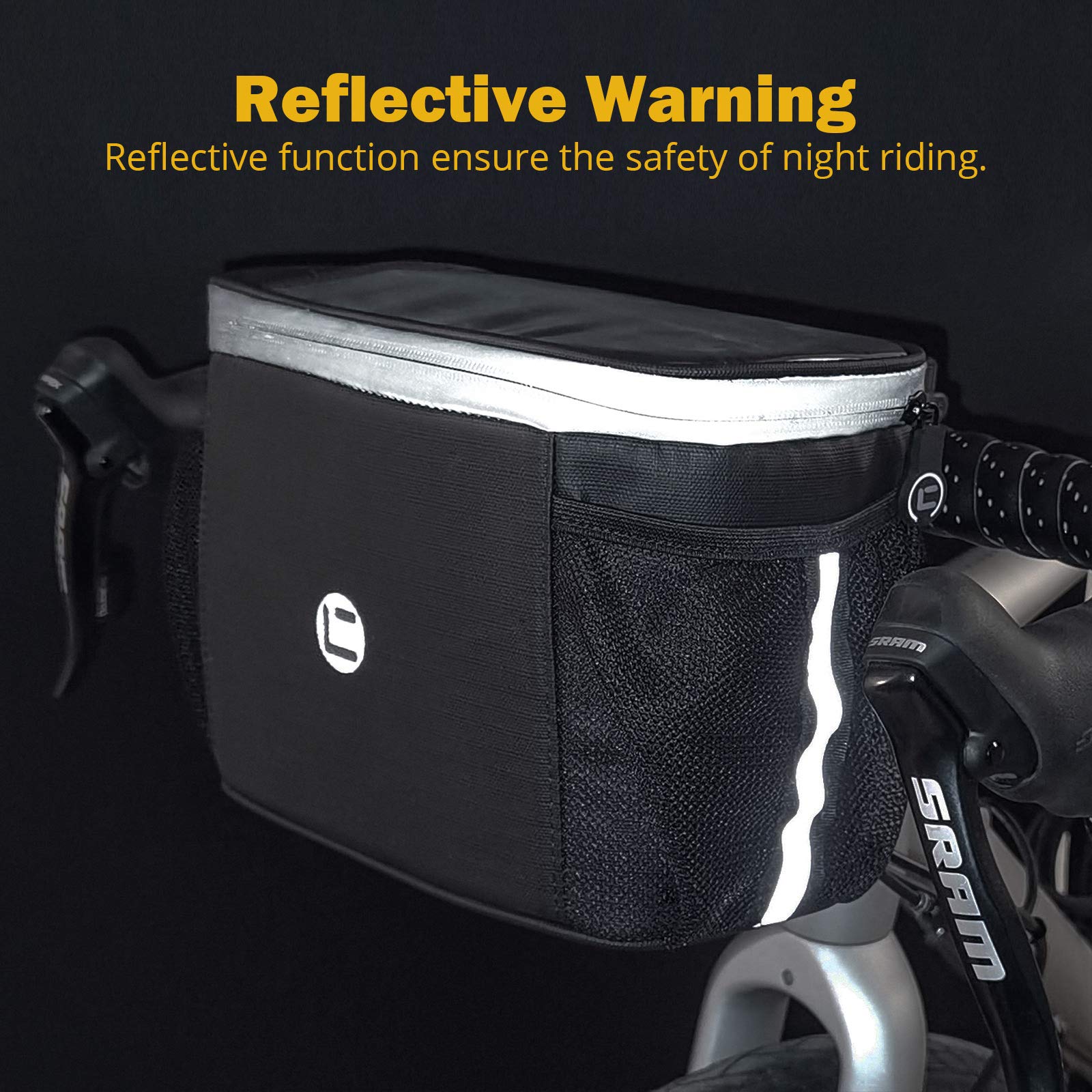 BAIGIO 4L Bike Handlebar Bag - Waterproof Cycling Pack with Touchscreen Pocket for Outdoor Rides