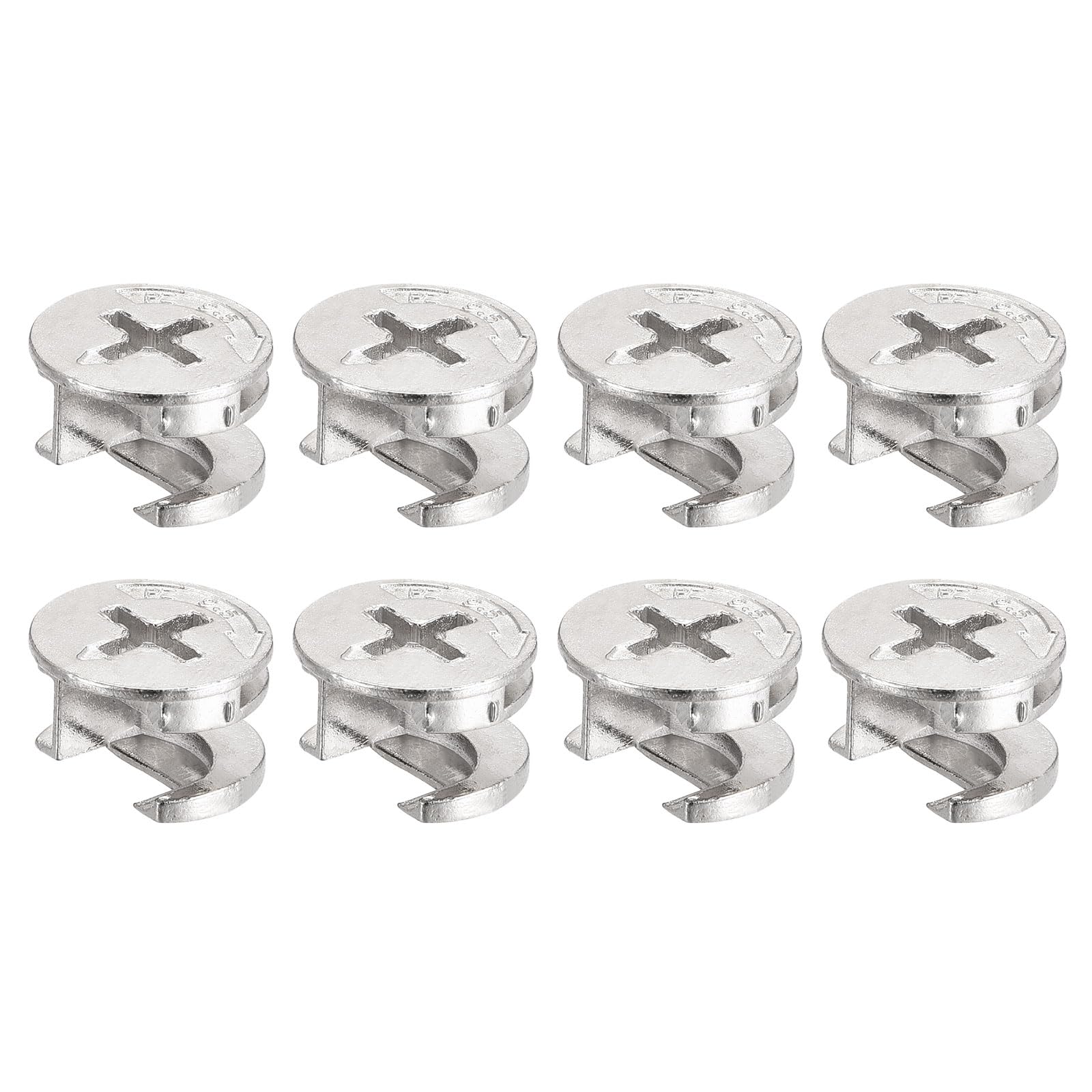 HARFINGTON 8pcs 14.6x9.5mm Cam Lock Nuts for Furniture - Heavy Duty Joint Connector Locking Nuts & Cam Fittings - Perfect for DIY Furniture Assembly, Cabinets, Shelves and Wardrobes