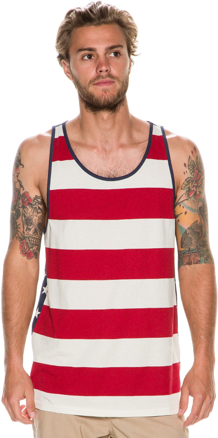Tavik Men's American Flag Tank Top - Breathable & Comfortable for Summer, Gym, and Outdoor Activities