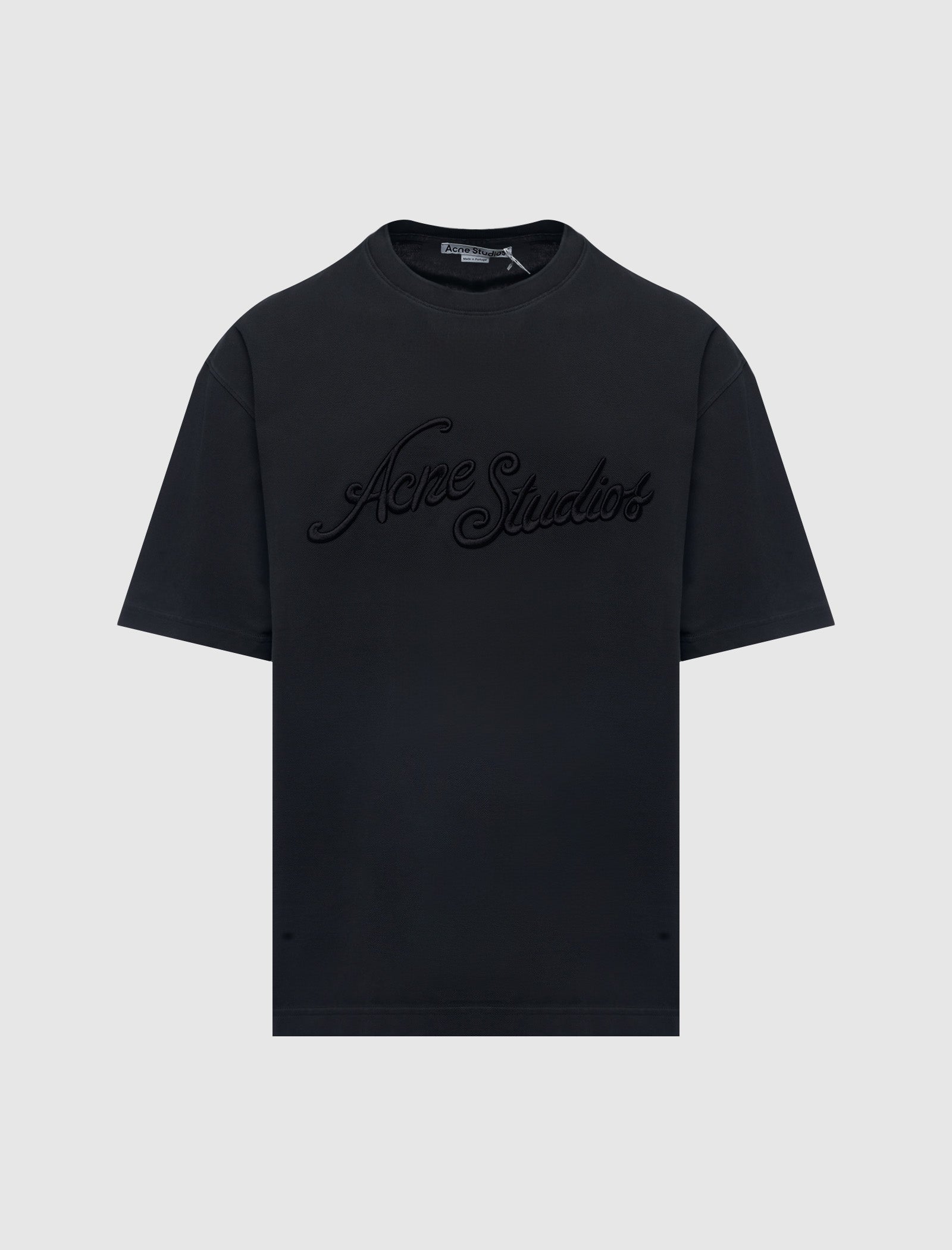 Acne Studios Logo Graphic T-Shirt - Faded Black Cotton Tee for Men & Women | Casual Wear, Street Style, Everyday Outfits