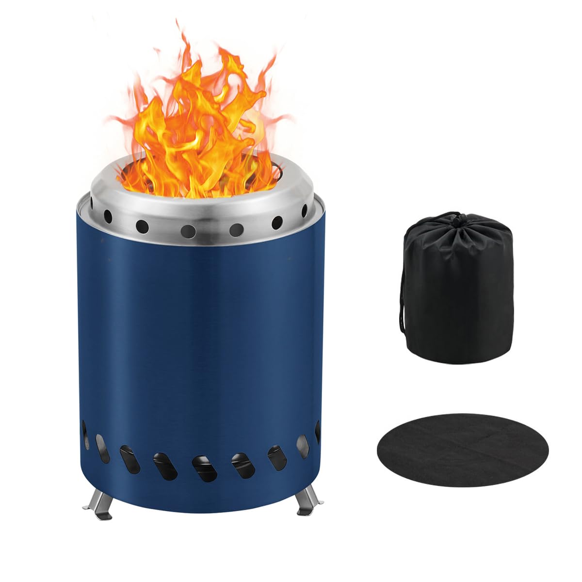 BRIAN & DANY Portable Tabletop Fire Pit with Stand - Solo Outdoor Stove for Camping, Patio & Backyard - Low Smoke Mini Fire Pit Burns Pellets or Wood - Safe & Compact (7.9