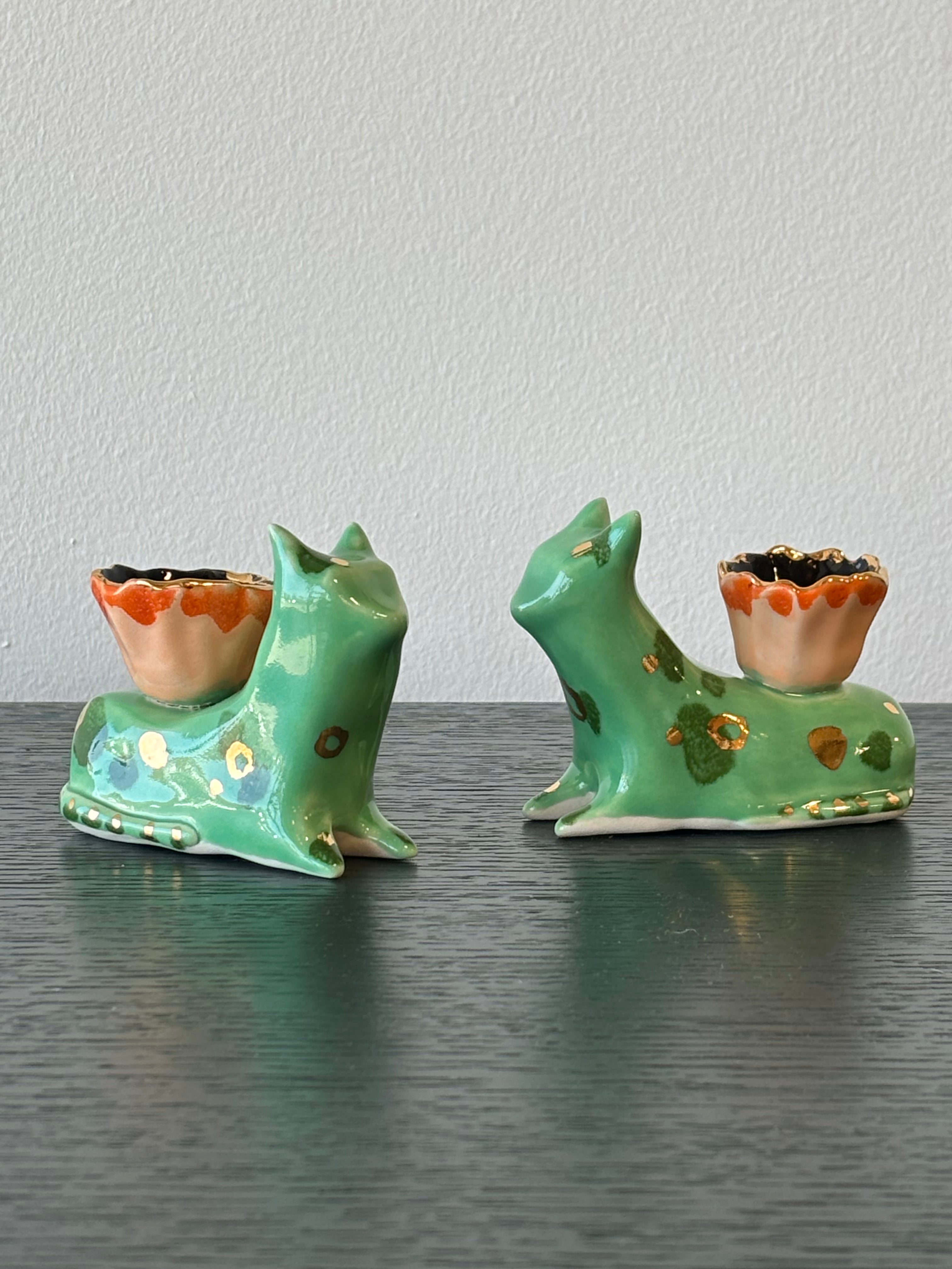 Large Sitting Cat Candle Holder - Decorative Ceramic Candle Stand for Home Decor, Gifts - Perfect for Living Room, Bedroom, Dining Table Centerpiece