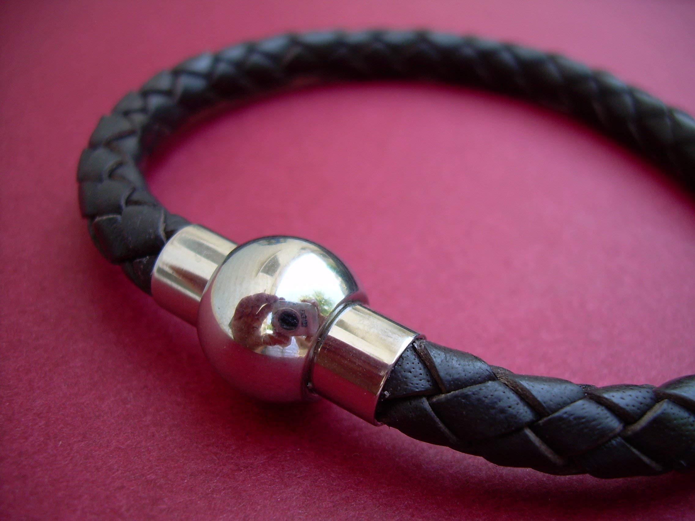 Brown Leather Bracelet for Men - Stainless Steel Magnetic Clasp - Stylish Braided Jewelry for Everyday Wear