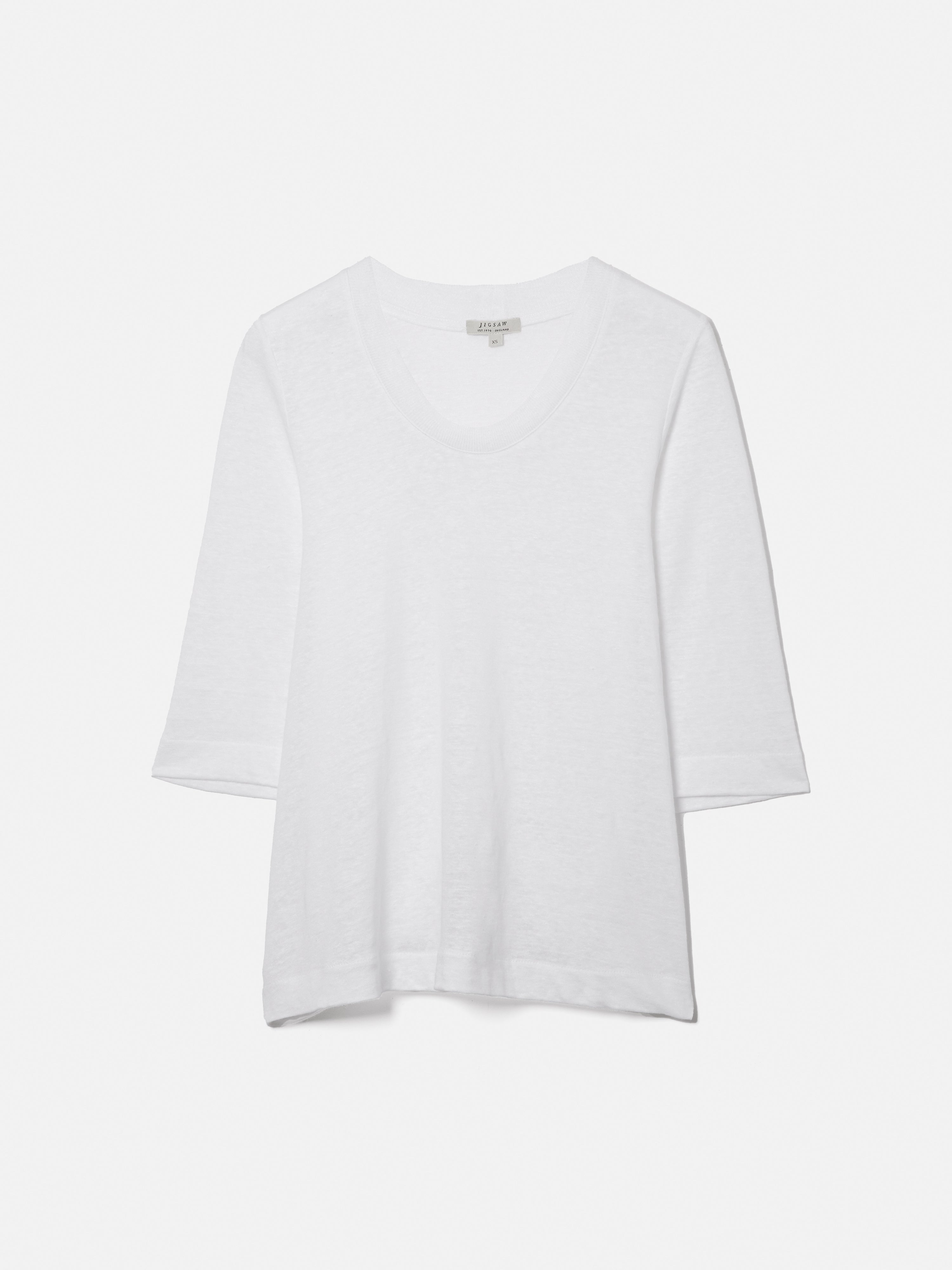 Premium Linen Blythe Half Sleeve T-Shirt for Women - Soft Breathable White Top for Casual Wear, Summer Outfits & Everyday Comfort