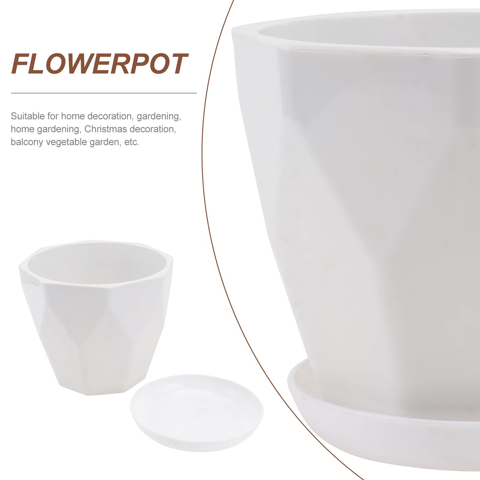 2 Sets White Plastic Flower Pots - Mini Bonsai Planters for Indoor Plants, Round Cylinder Decorative Gardening Pots (Ideal for Succulents, Herbs & Small Houseplants) - Perfect for Windowsills, Desks & Home Decor