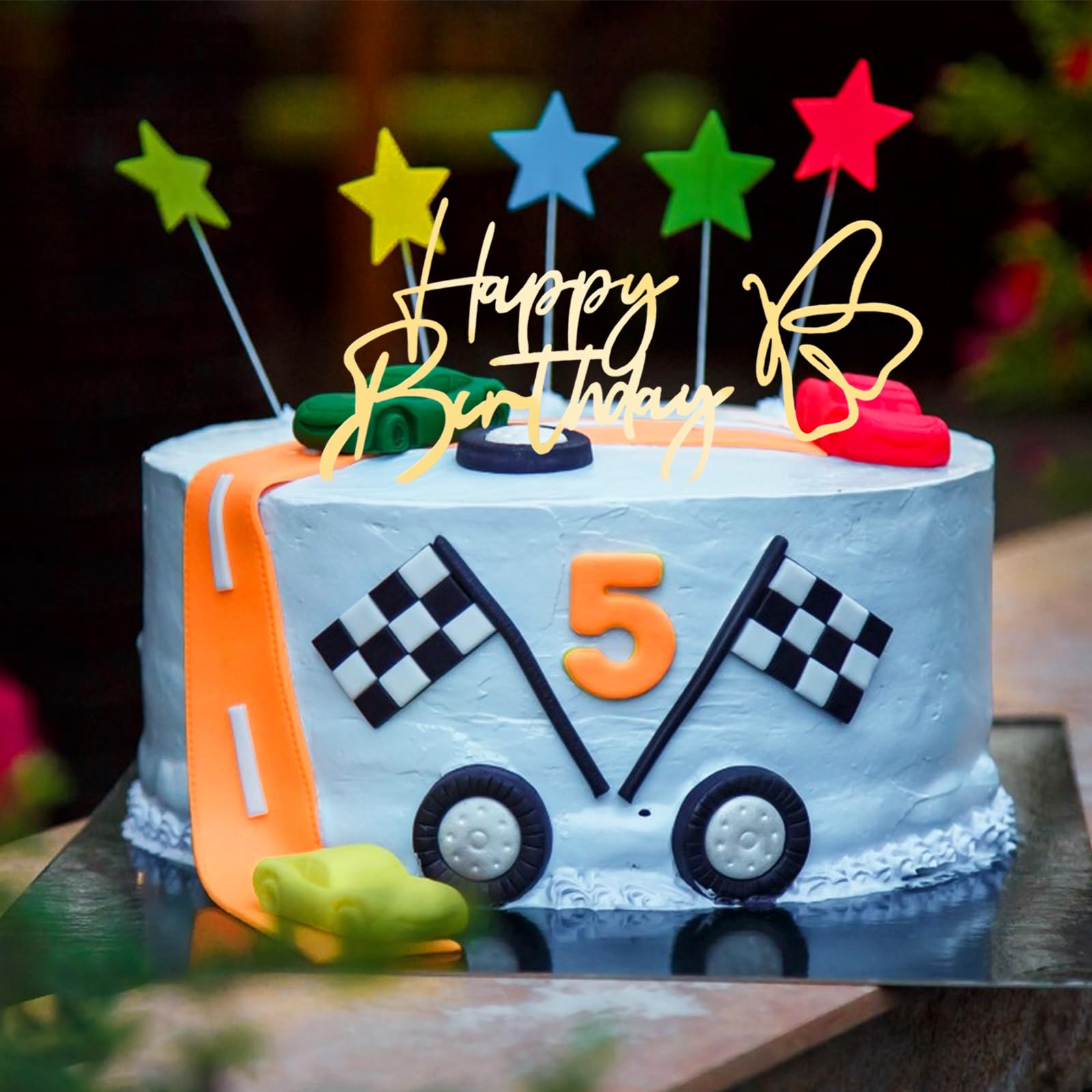 6PCS Happy Birthday Cake Toppers Set - Acrylic Mirror Glitter Cake Decorations for DIY Birthday Cakes, Party Supplies - Perfect for Birthday Parties, Baby Showers & Wedding Celebrations
