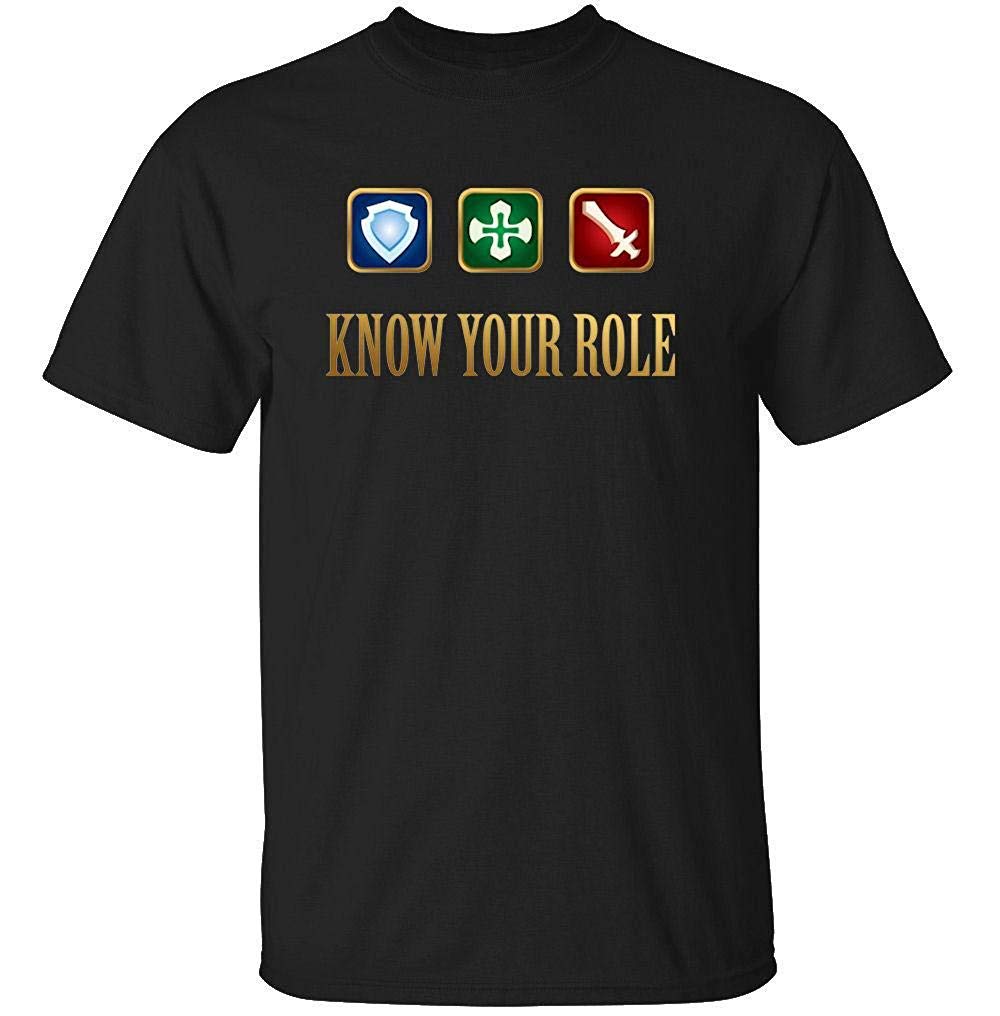 Final Fantasy XIV Know Your Role Cotton Soft Men's T-Shirt - Comfortable Gamer Tee for Anime Conventions & Casual Wear
