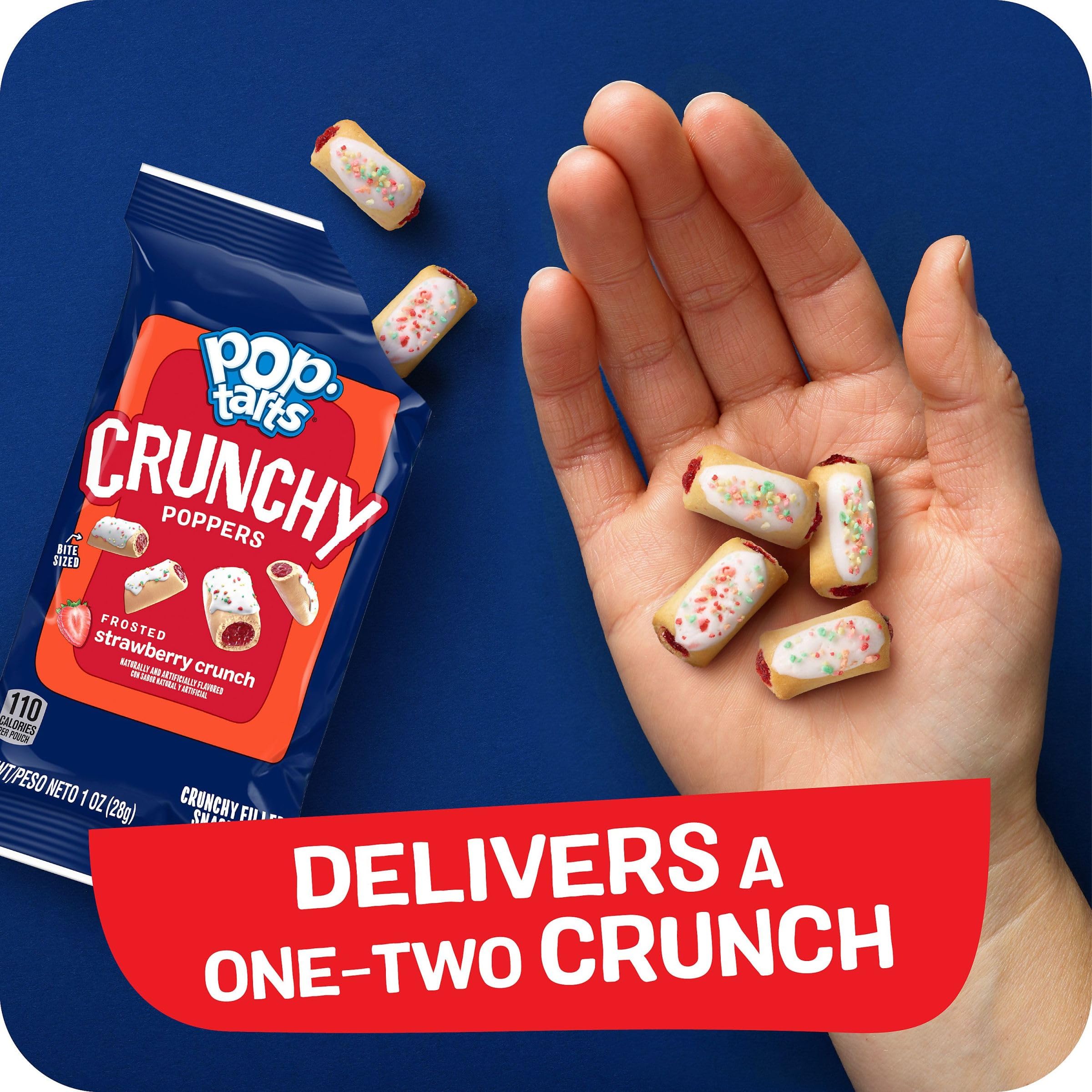 **Pop-Tarts Crunchy Poppers - Frosted Strawberry Filled Snack Bites, 5oz Box (5 Pouches) - Kids Lunchbox Snacks, After School Treats & On-the-Go Energy Boost**
