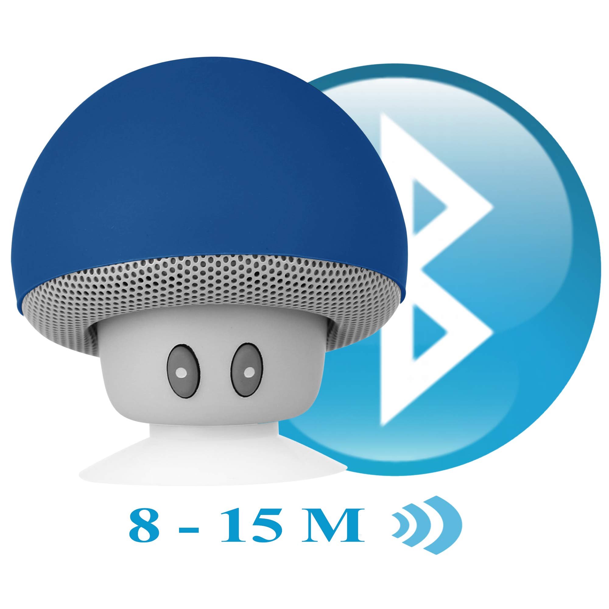 Innova Blue Mushroom Mini Bluetooth Speaker - Wireless, Portable, Universal Compatibility for iPhone, Android, Laptop - Perfect for Travel, Outdoor Adventures & Home Use