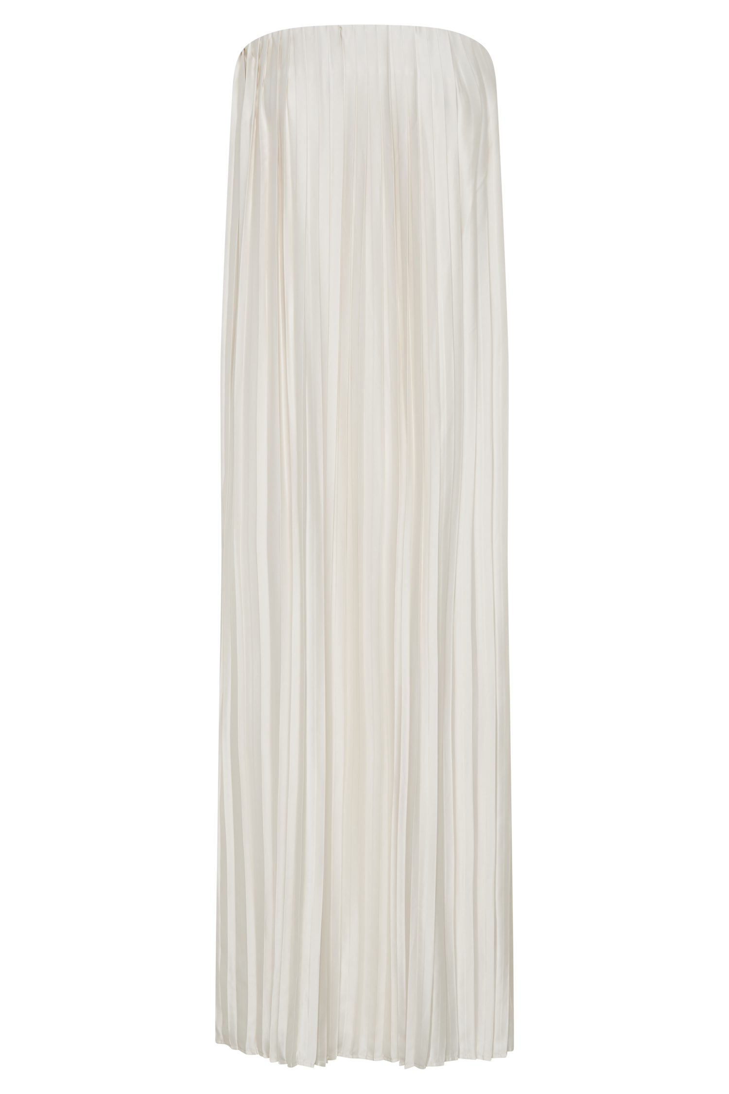 Myrah Plisse Strapless Maxi Dress in Ivory - Elegant Formal Gown for Weddings, Parties & Special Occasions
