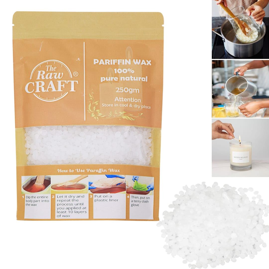 Aadya Crafts 100% Pure Natural Paraffin Wax Granules for Candle Making - 50g | Perfect for DIY Candles, Wax Melts & Home Fragrance Projects
