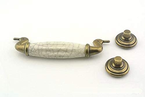 Bronze Drop Bail Ceramic Drawer Pulls - Rustic Kitchen Cabinet Handles for Home Decor