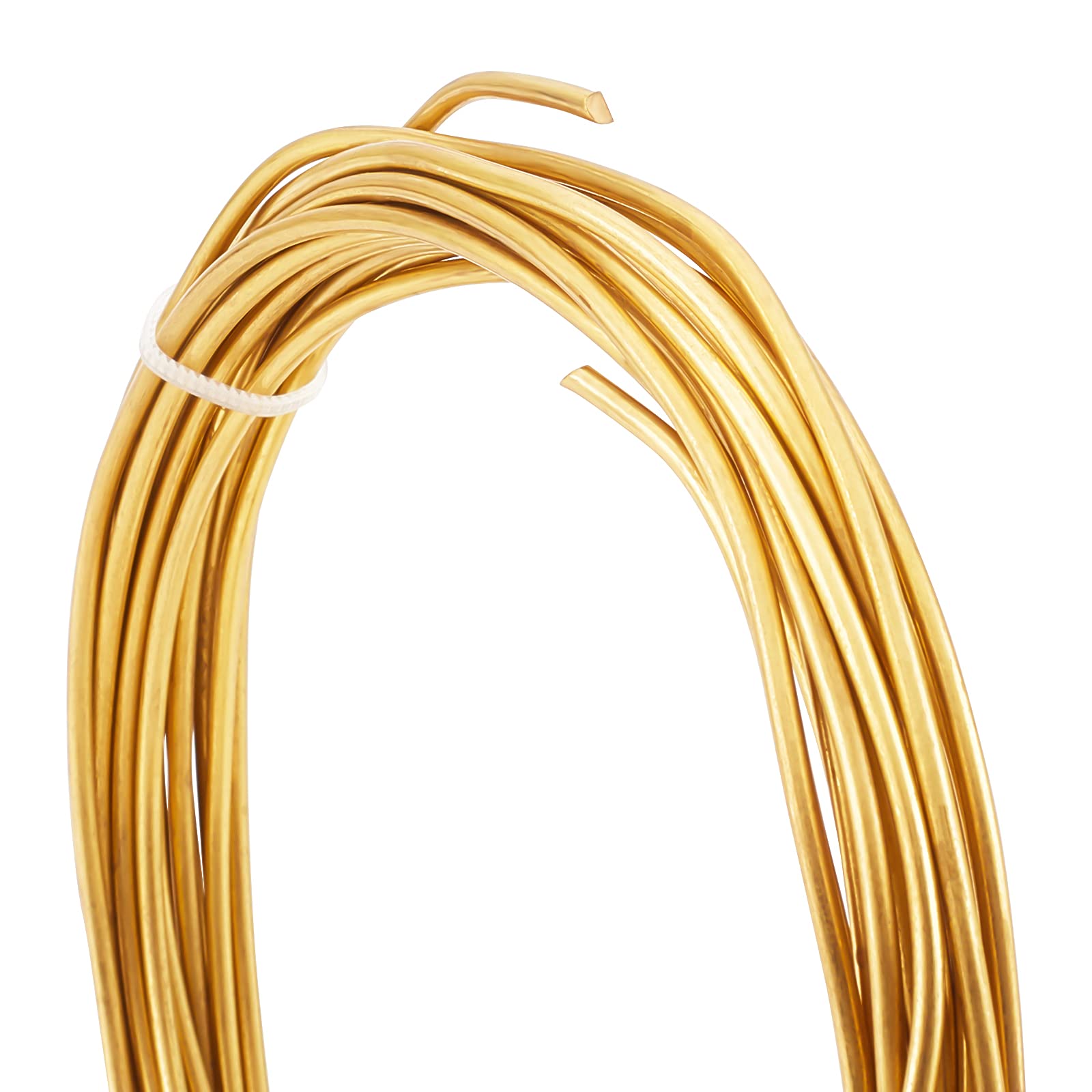 BENECREAT 12 Gauge 16.4 Feet Round Pure Copper Wire - Gold Brass Craft Wire for Jewelry Making, Beading, DIY Projects - Perfect for Necklaces, Bracelets, and Home Decor