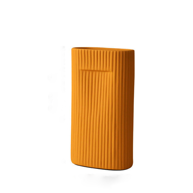 Modern Edna Textured Ceramic Vase - Handcrafted Home Decor for Living Room, Dining Table & Wedding Centerpieces - Perfect for Flowers & Decorative Arrangements