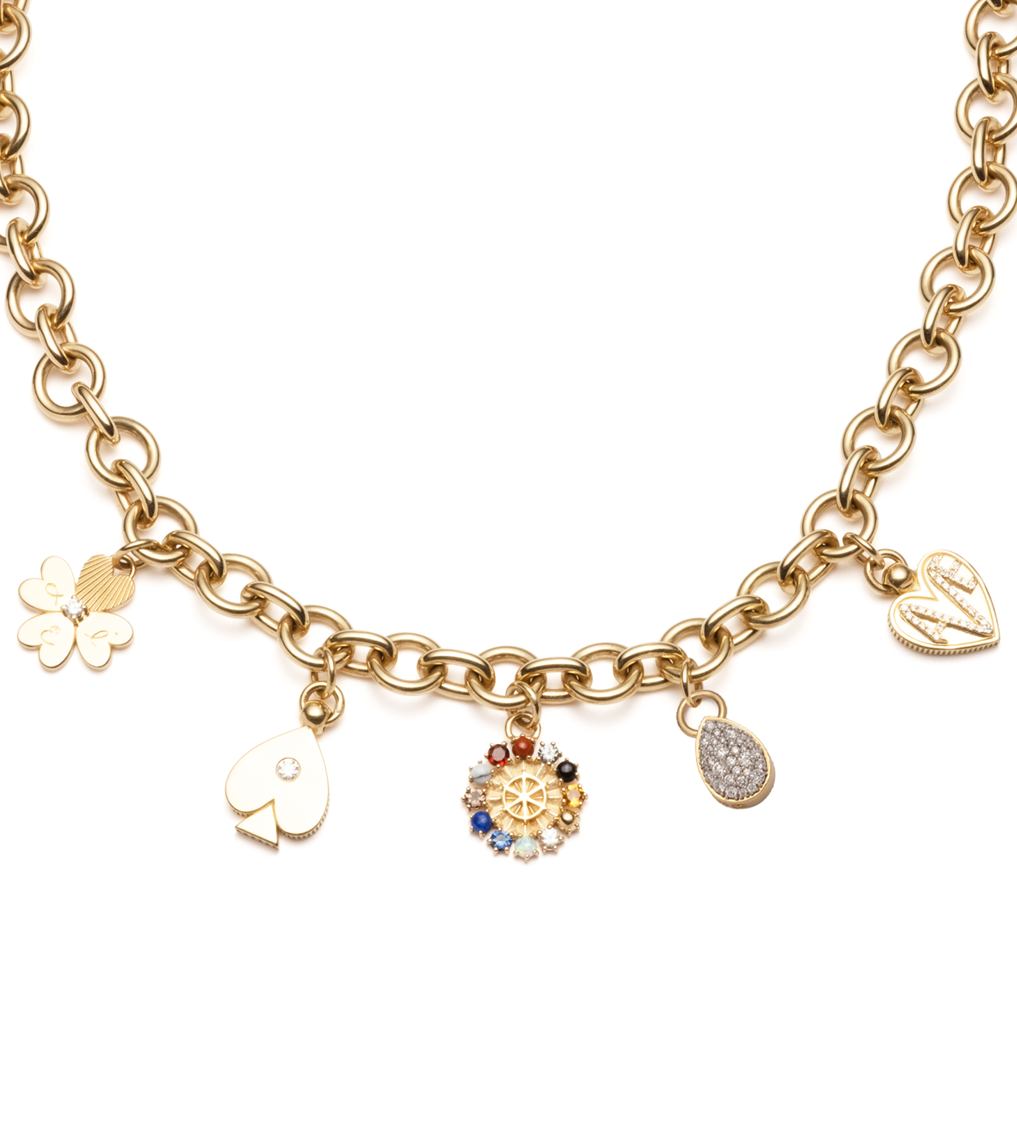 4-Piece Mixed Link Chain Set with Mini Inner Light - Stylish Jewelry for Women | Perfect for Parties, Weddings & Everyday Wear