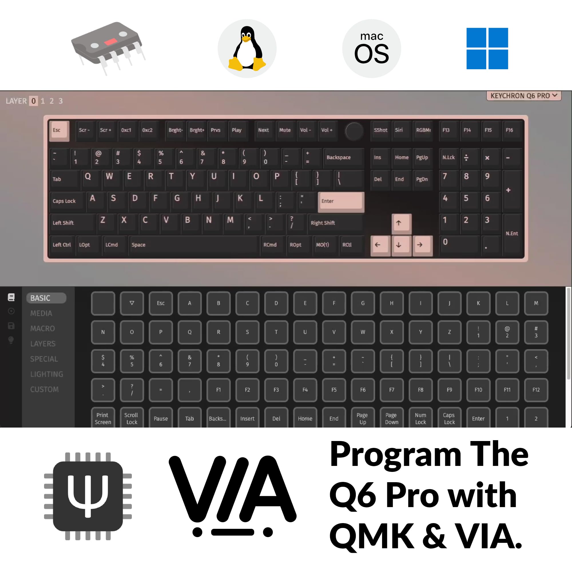 Keychron Q6 Pro Full-Metal Custom Mechanical Keyboard - QMK/VIA Programmable, Wireless Bluetooth & Wired USB, Hot-Swappable RGB Backlit, Full Size Layout for Mac/Windows/Linux (Grey) | Perfect for Gaming, Coding & Office Work
