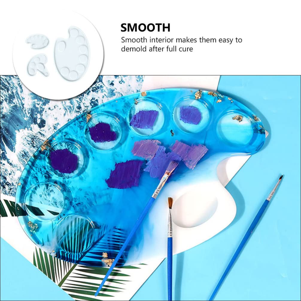 3pcs Silicone Palette Molds for DIY Crafts - Painting, Pigment & Drawing Tools - Perfect for Artists, Calligraphy & Acrylic Paint Mixing