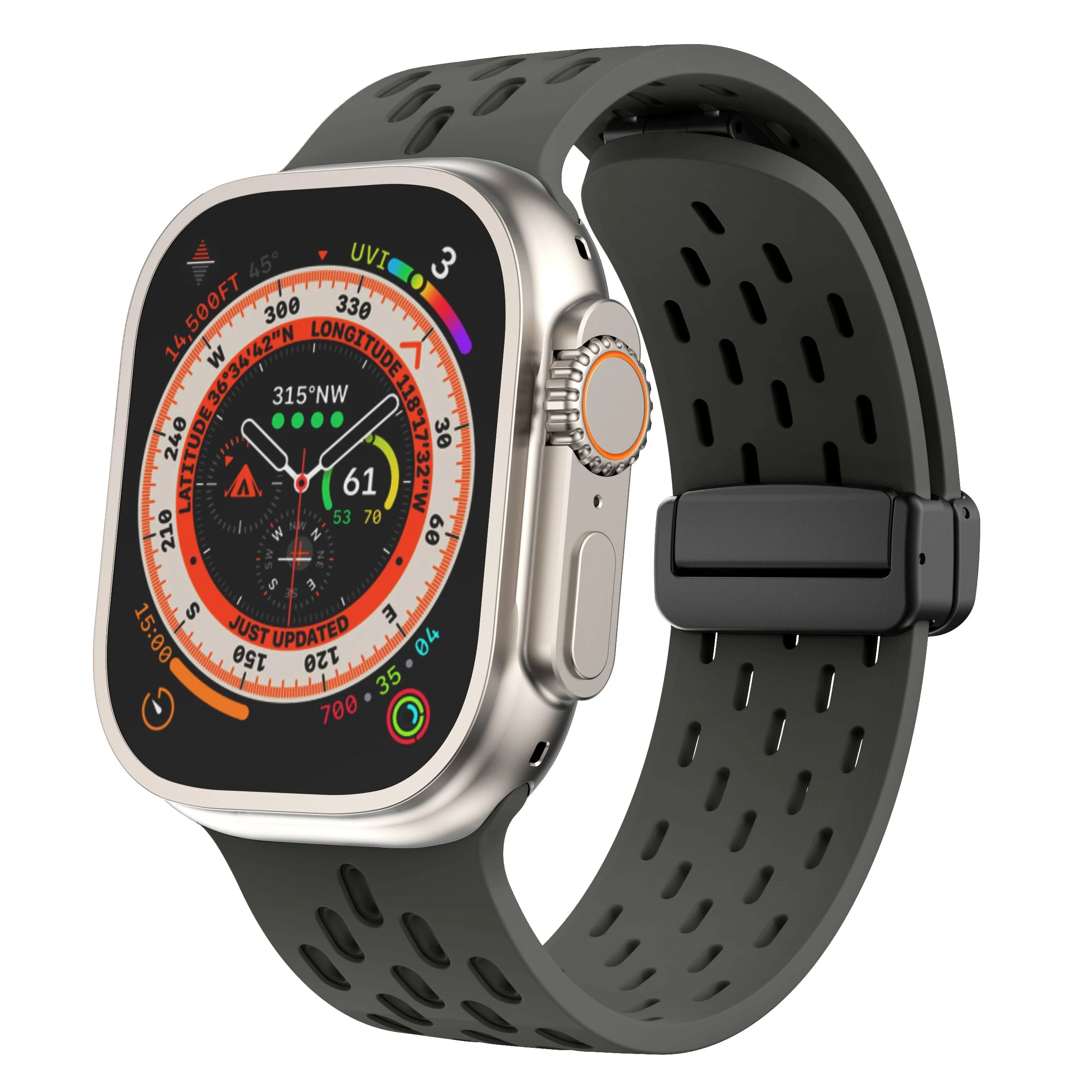 Breathable Silicone Magnetic Watch Bands - Adjustable & Comfortable Wristband for Apple Watch, Samsung, Fitbit - Perfect for Workouts, Running & Daily Wear