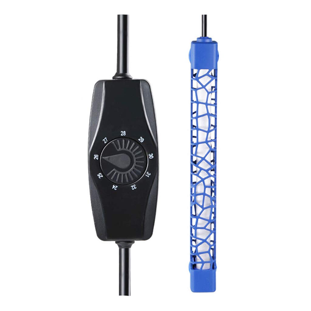 KKYG Submersible Aquarium Heater - Adjustable Fish Tank Heater with External Temperature Controller for Betta, Tropical Fish & Marine Tanks | Compact & Reliable Water Heater | Heat-Resistant Milky Quartz Construction | Perfect for Home Aquariums, Fish Breeding & Aquatic Pets (Blue)